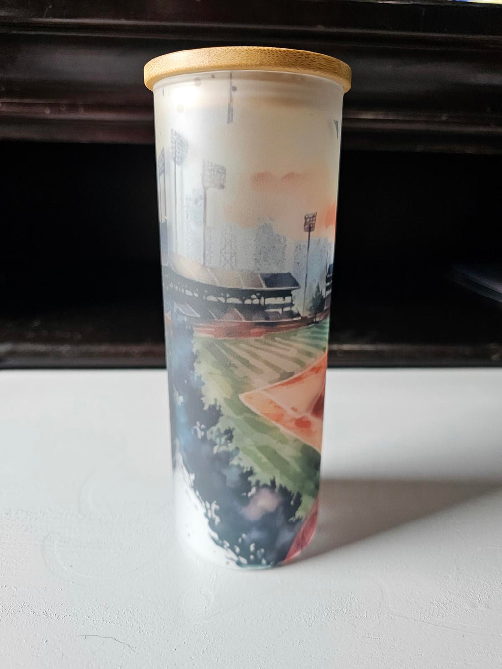 17oz Custom Cardinals Frosted Glass Tumbler – Busch Stadium Design One of a Kind