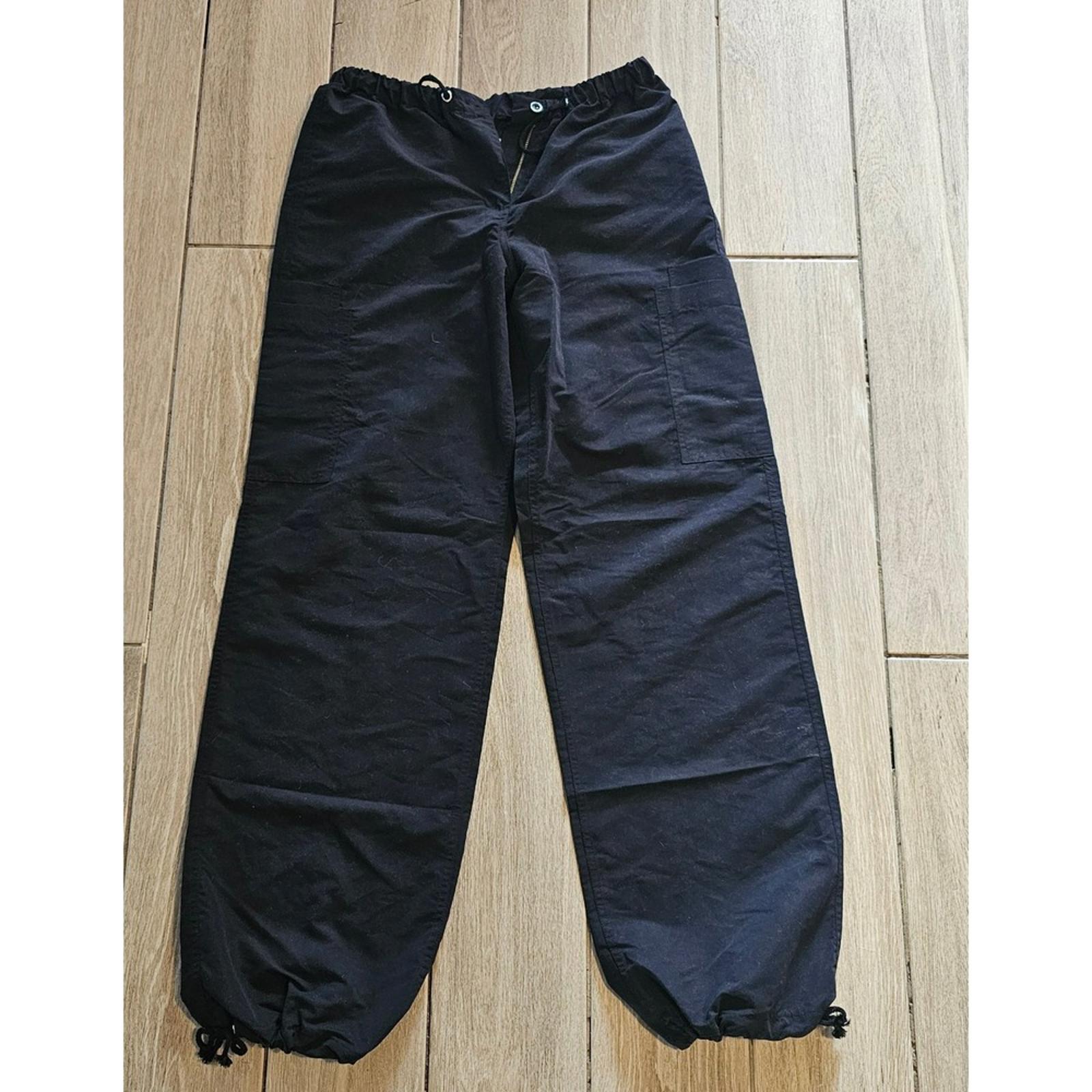 Weissman Black Dance Pants Small Adult Elastic Waist Drawstring Hem