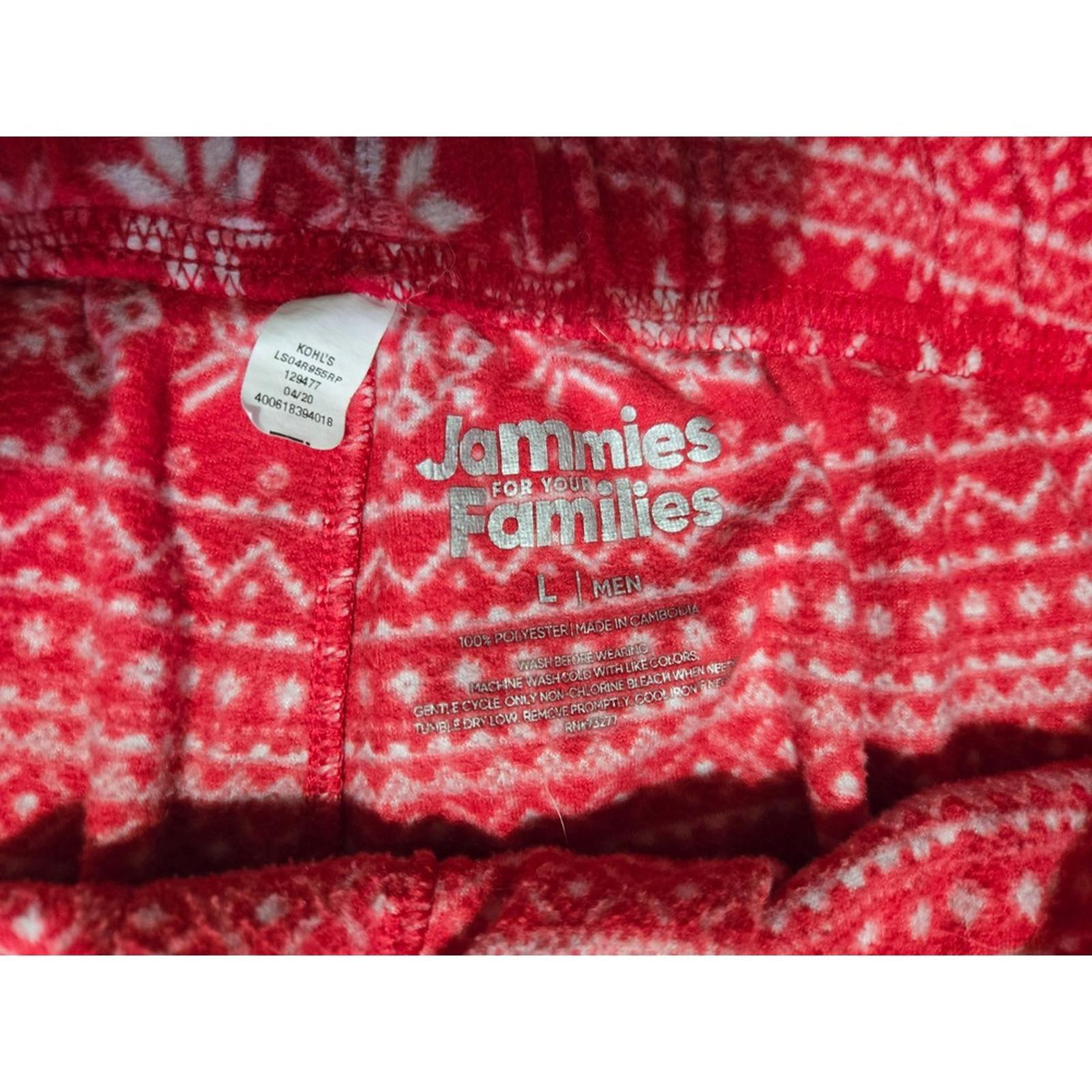 Jammies For Your Families Red Fleece Pajama Pants Large Fair Isle