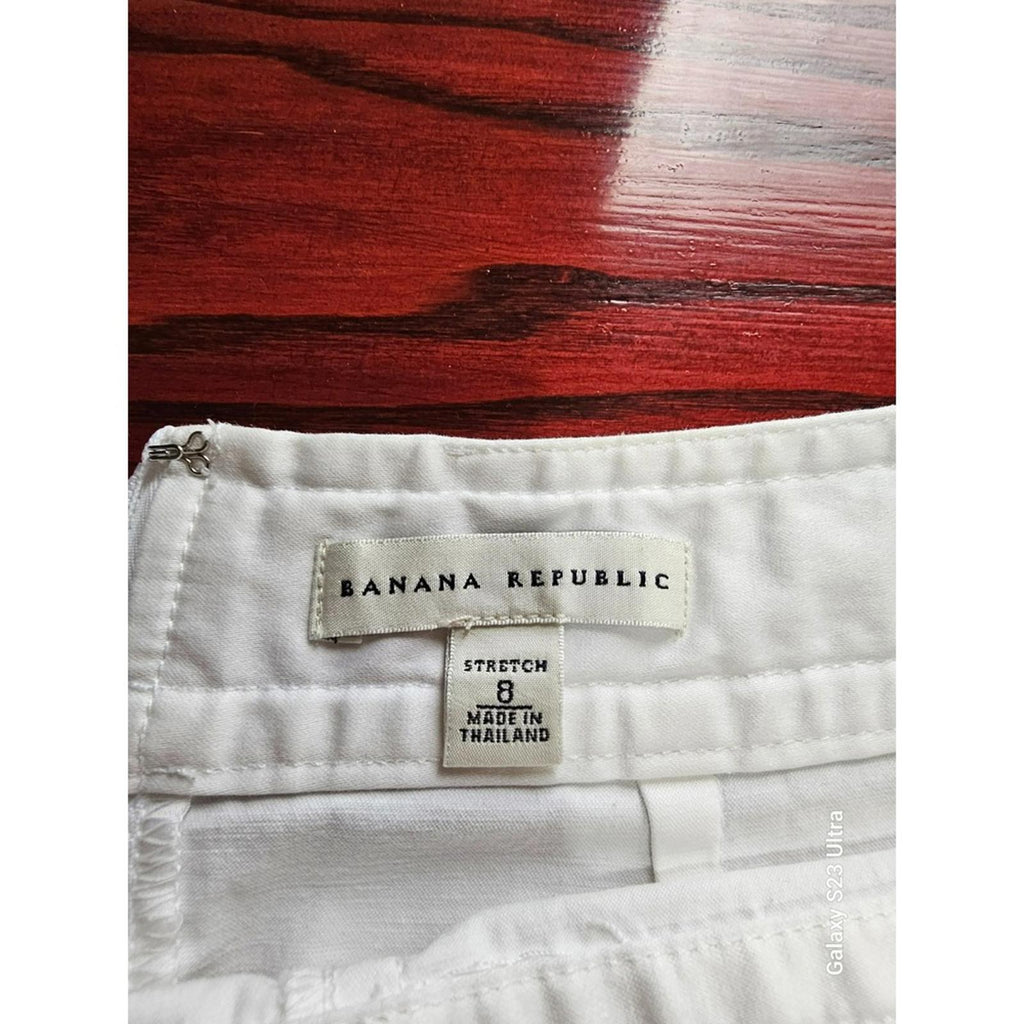 Banana Republic Ivory Stretch Pencil Skirt Size 2 Side Zip Classic