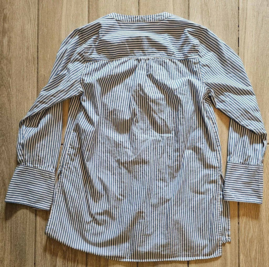 Old Navy Women's Blue White Stripe Shirred Tunic Shirt XS