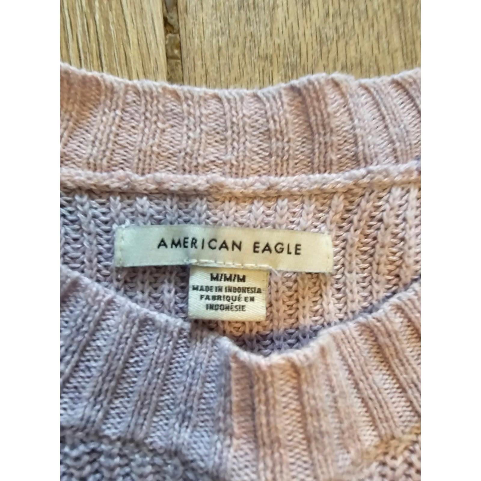 American Eagle Womens Colorblock Sweater M Pink Navy Yellow