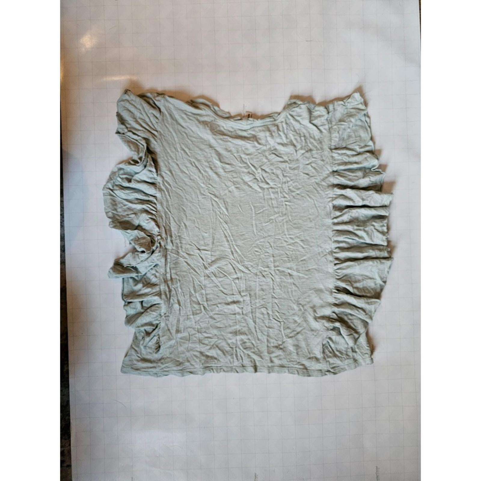 Elan Mint Green Ruffle Sleeve Top Women's Small