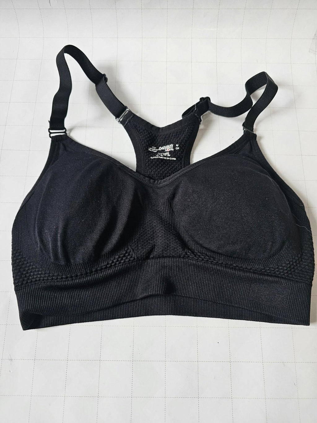 Danskin Now Womens Sports Bra S Black Racerback Adjustable Straps