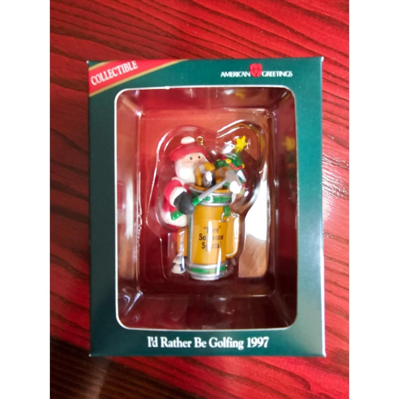 1996 American Greetings Id Rather Be Golfing Santa Collectible Ornament