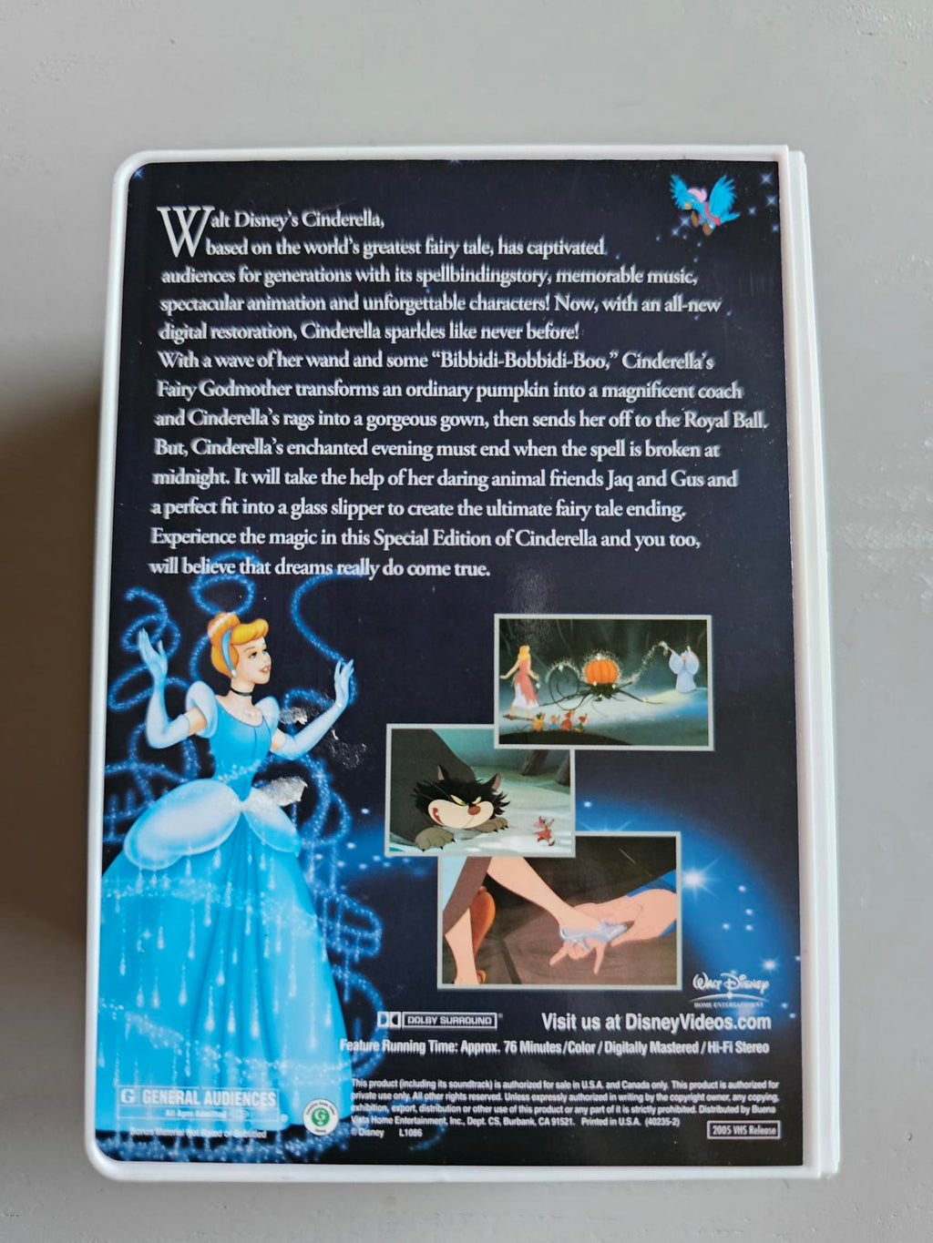 Disney Cinderella Fairy Godmother 6” Figurine 2005 VHS Edition Stand Base