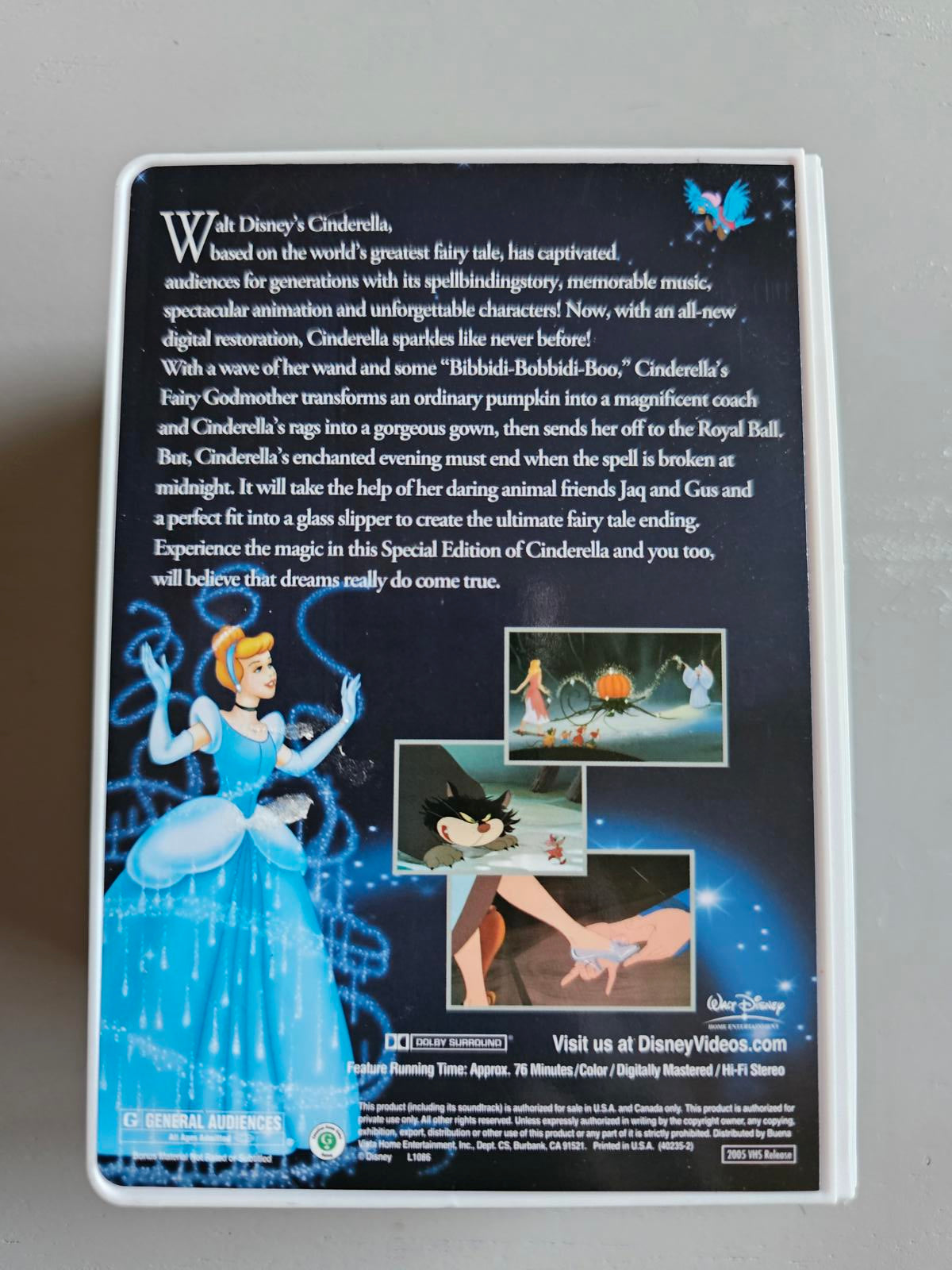 Disney Cinderella Fairy Godmother 6” Figurine 2005 VHS Edition Stand Base