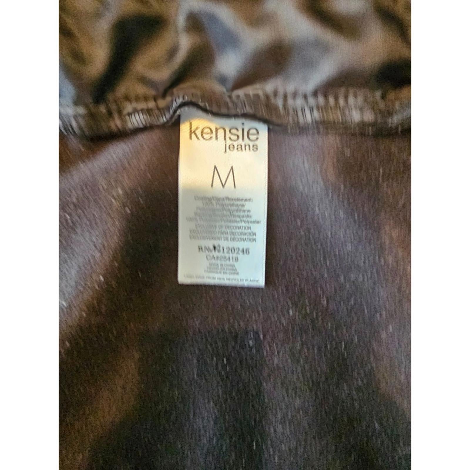 Kensie Jeans Black Faux Leather Button Up Shirt Jacket Women's Medium