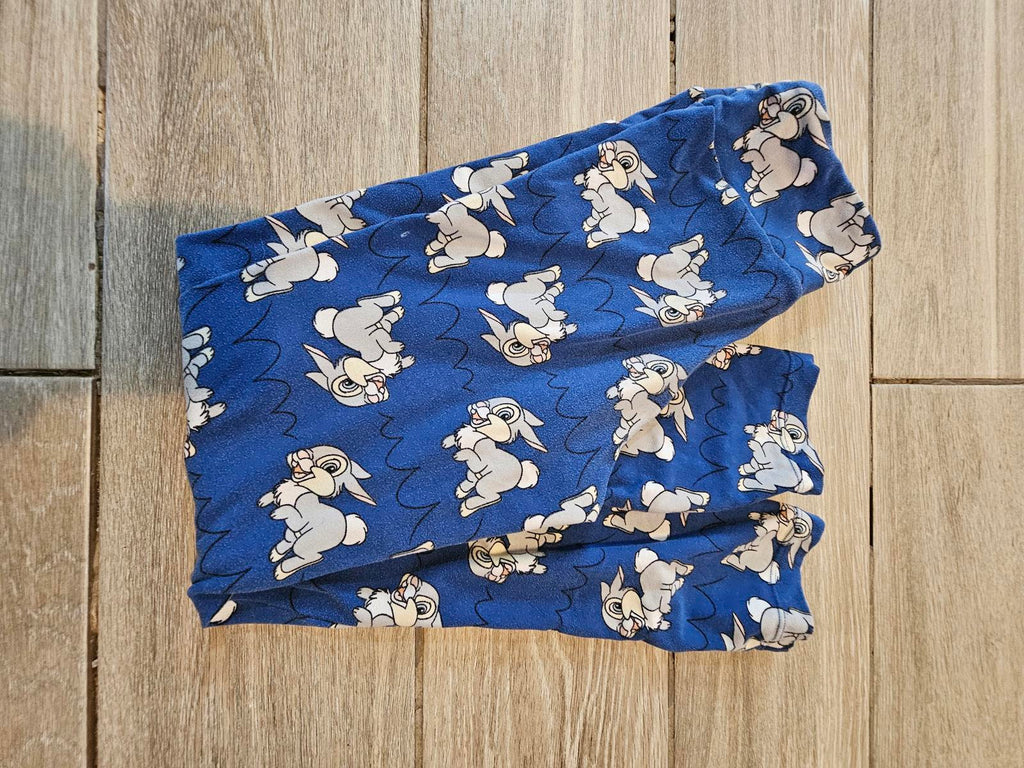 Disney Lularoe OS Leggings Blue Thumper Print Soft Stretch Bunny