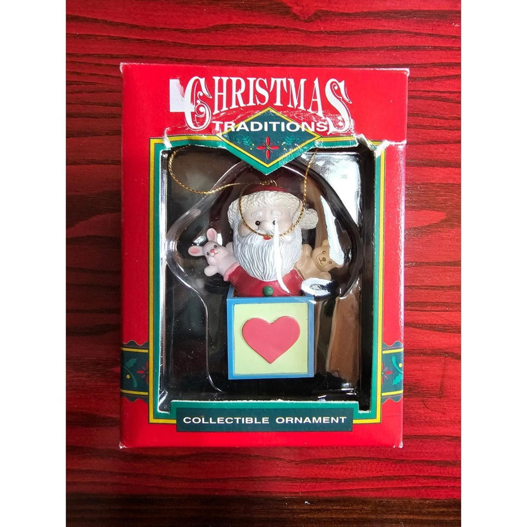 1992 Lustre Fame Traditions Santa Jack In The Box Ornament 3in With Box