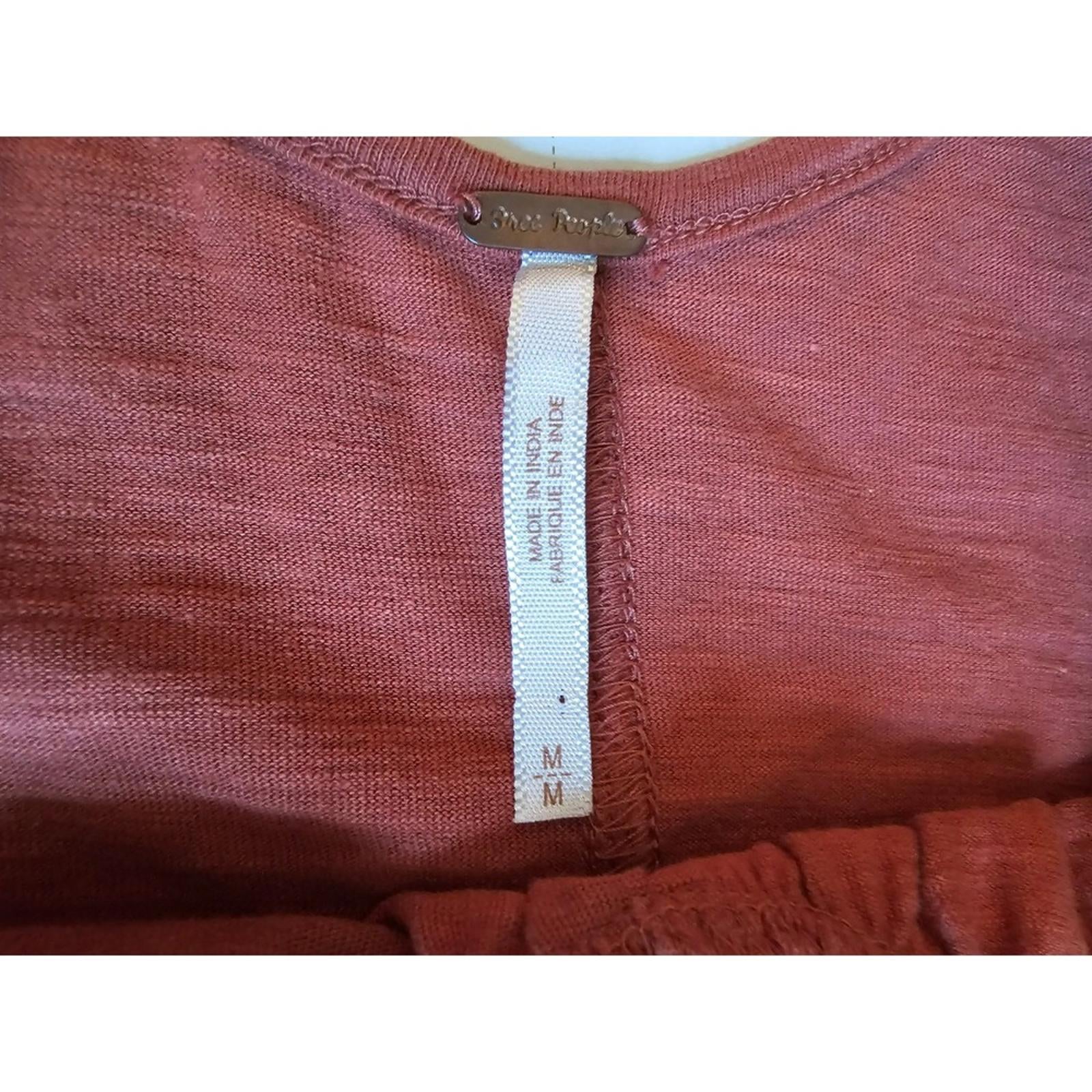 Free People Red Mesh Cutout Racerback Tank Top M Boho Festival Women’s