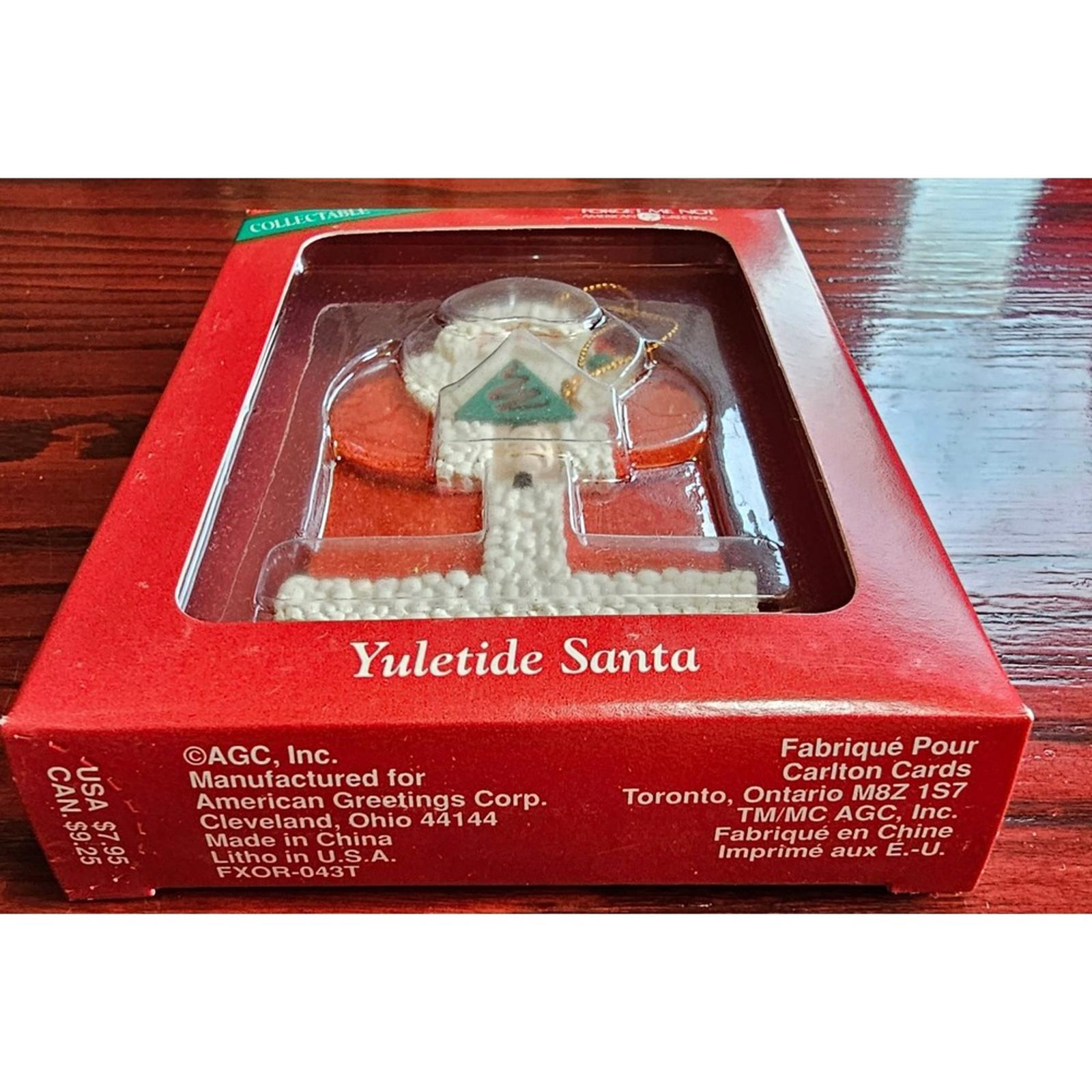 Vintage American Greetings Yuletide Santa Ornament Forget Me Not