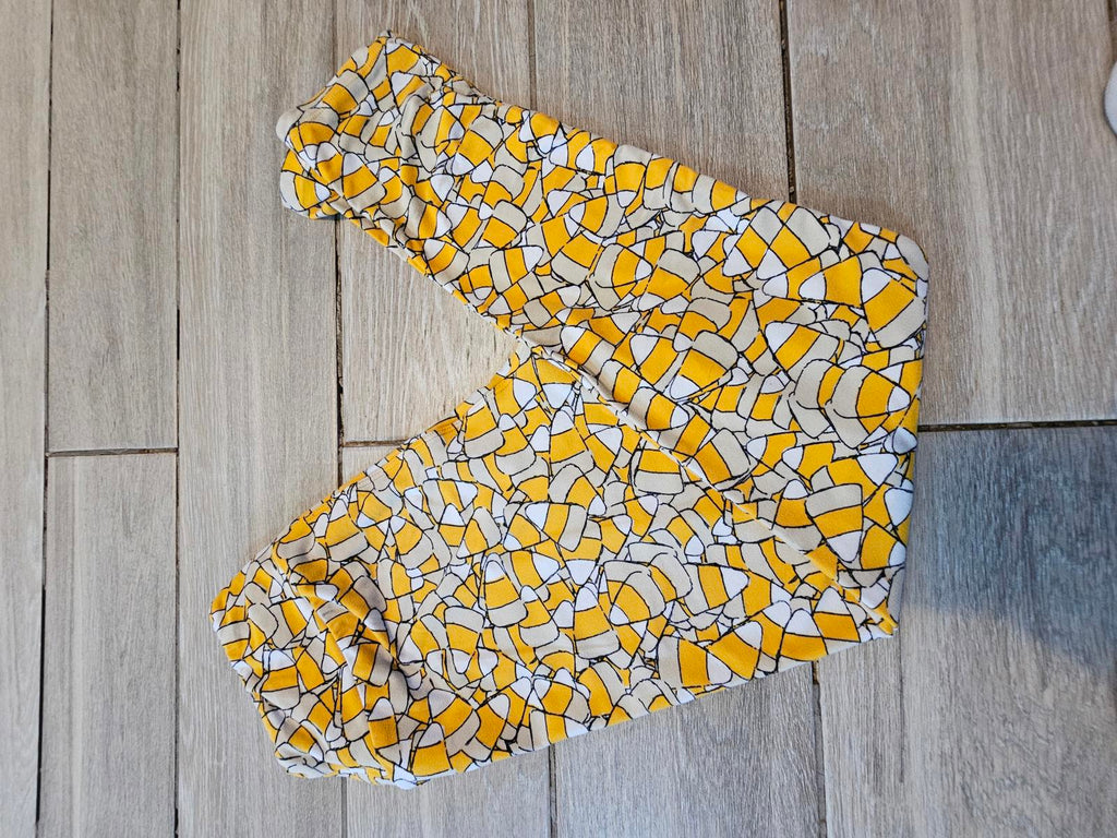 Lularoe OS Leggings Candy Corn Print Yellow White Halloween Fall Buttery Soft
