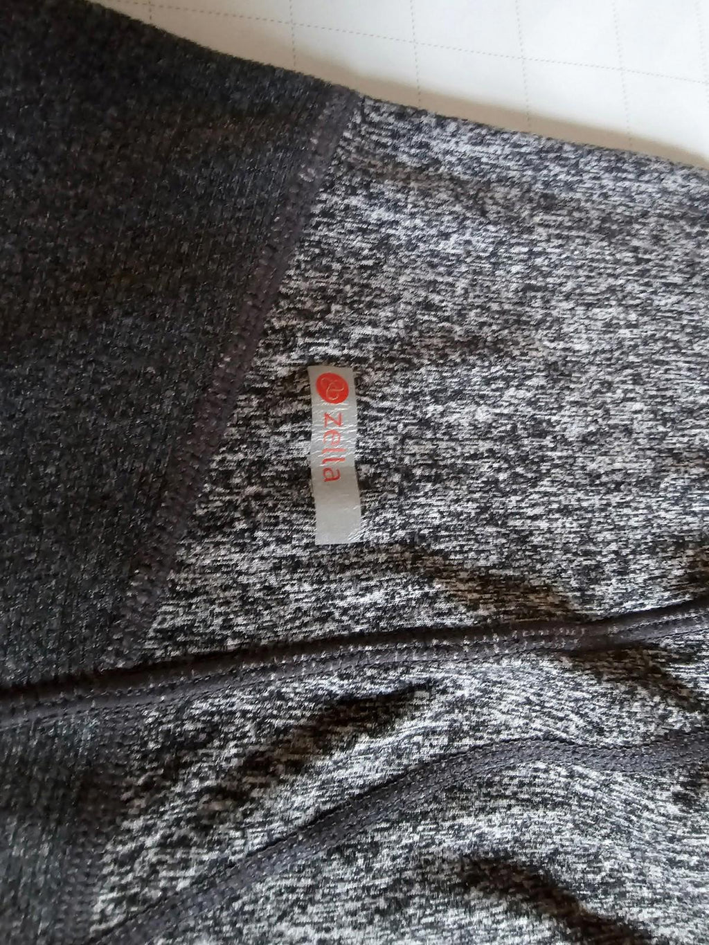 Zella Gray Heathered Stirrup Leggings Large Wide Waistband Stretch Activewear