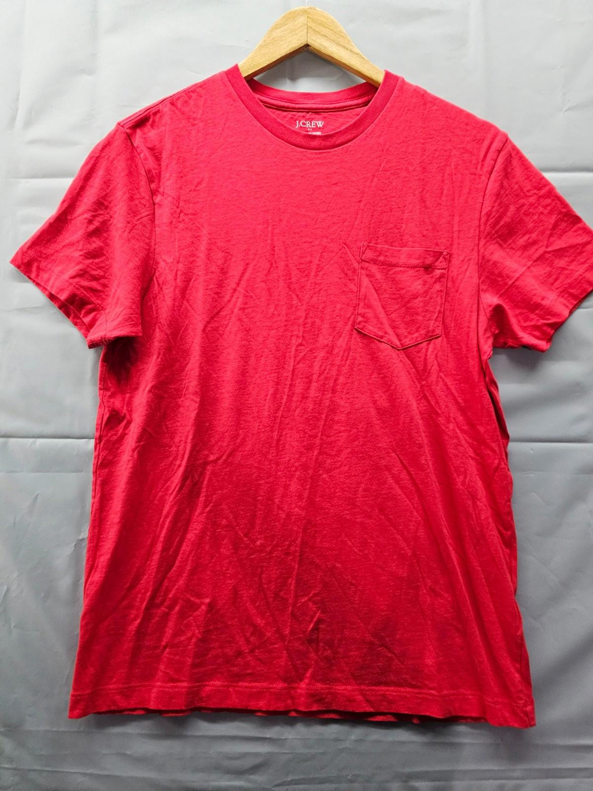 J.Crew Red Pocket T-Shirt Men's Medium Slim Washed Cotton Crew Neck Tee