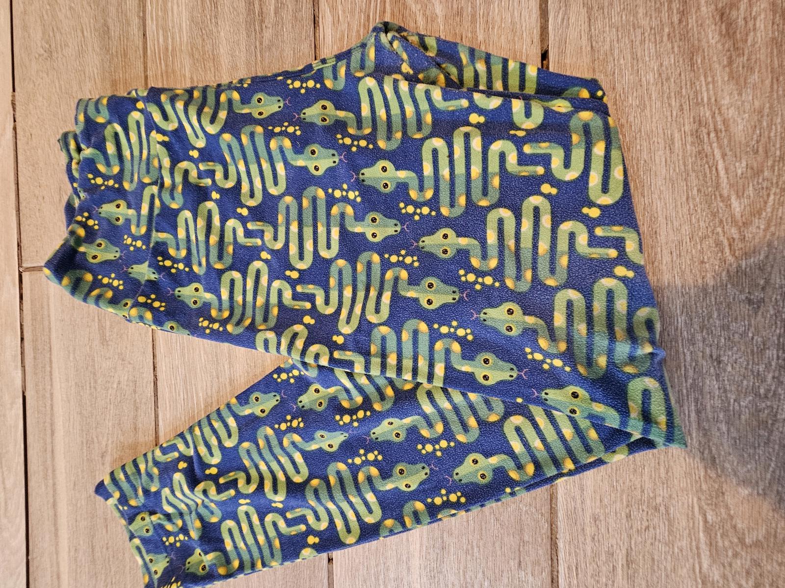 Lularoe OS Leggings Blue Green Snake Print Buttery Soft Reptile Pattern