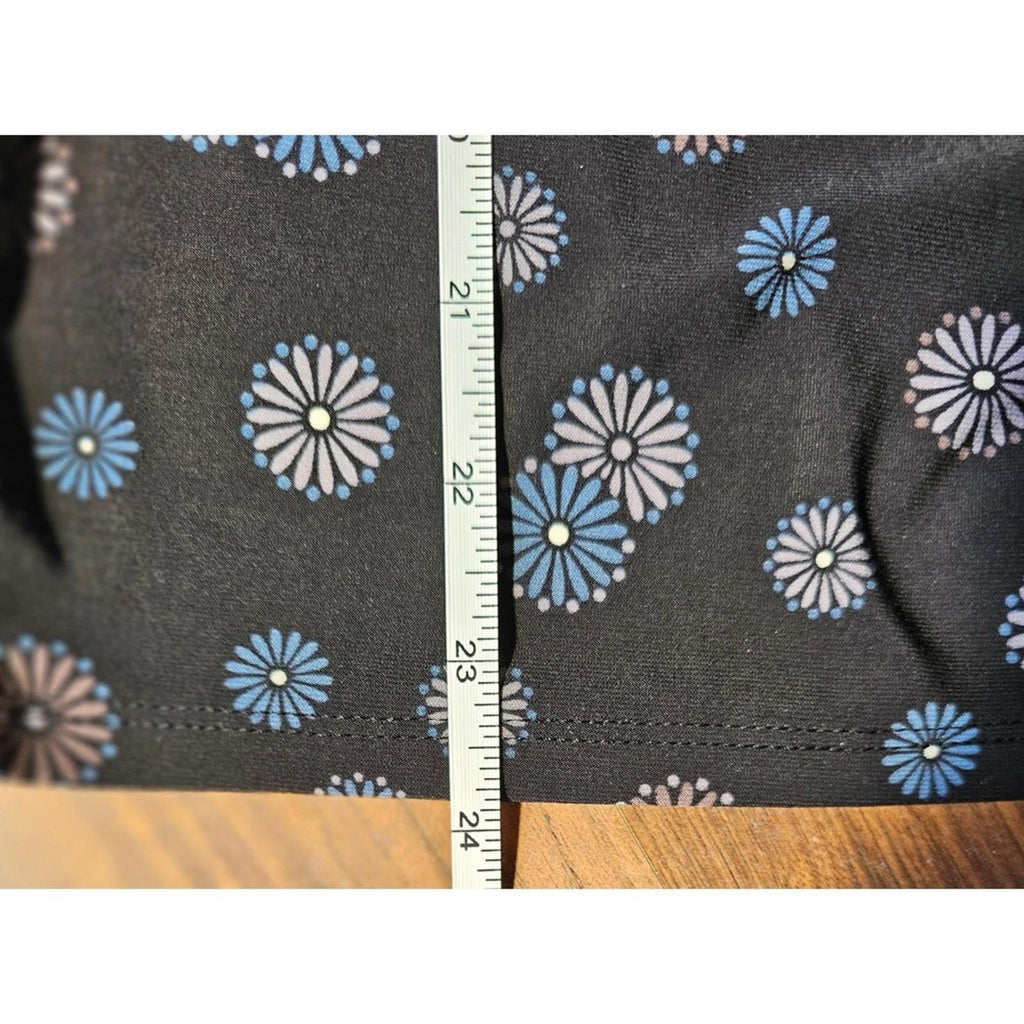 Anne Klein Black Floral Sleeveless Blouse Womens Medium