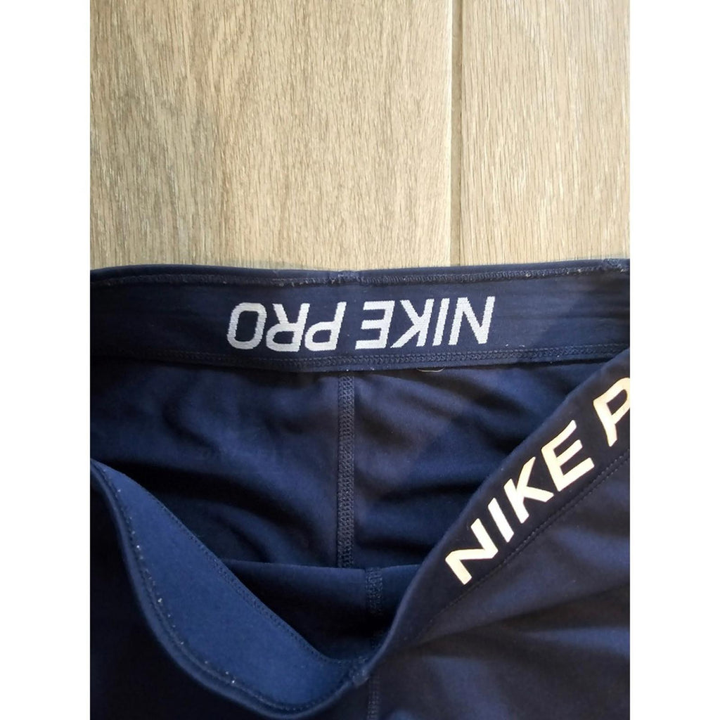 Nike Pro Compression Capri Leggings Small Navy Blue Workout Training