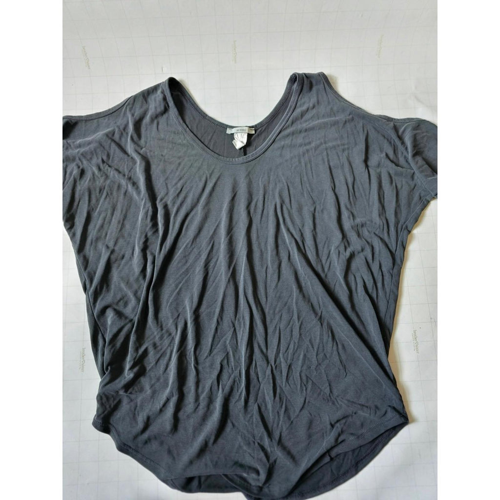 Acemi Gray Cold Shoulder Top Women’s Medium Casual High Low Hem
