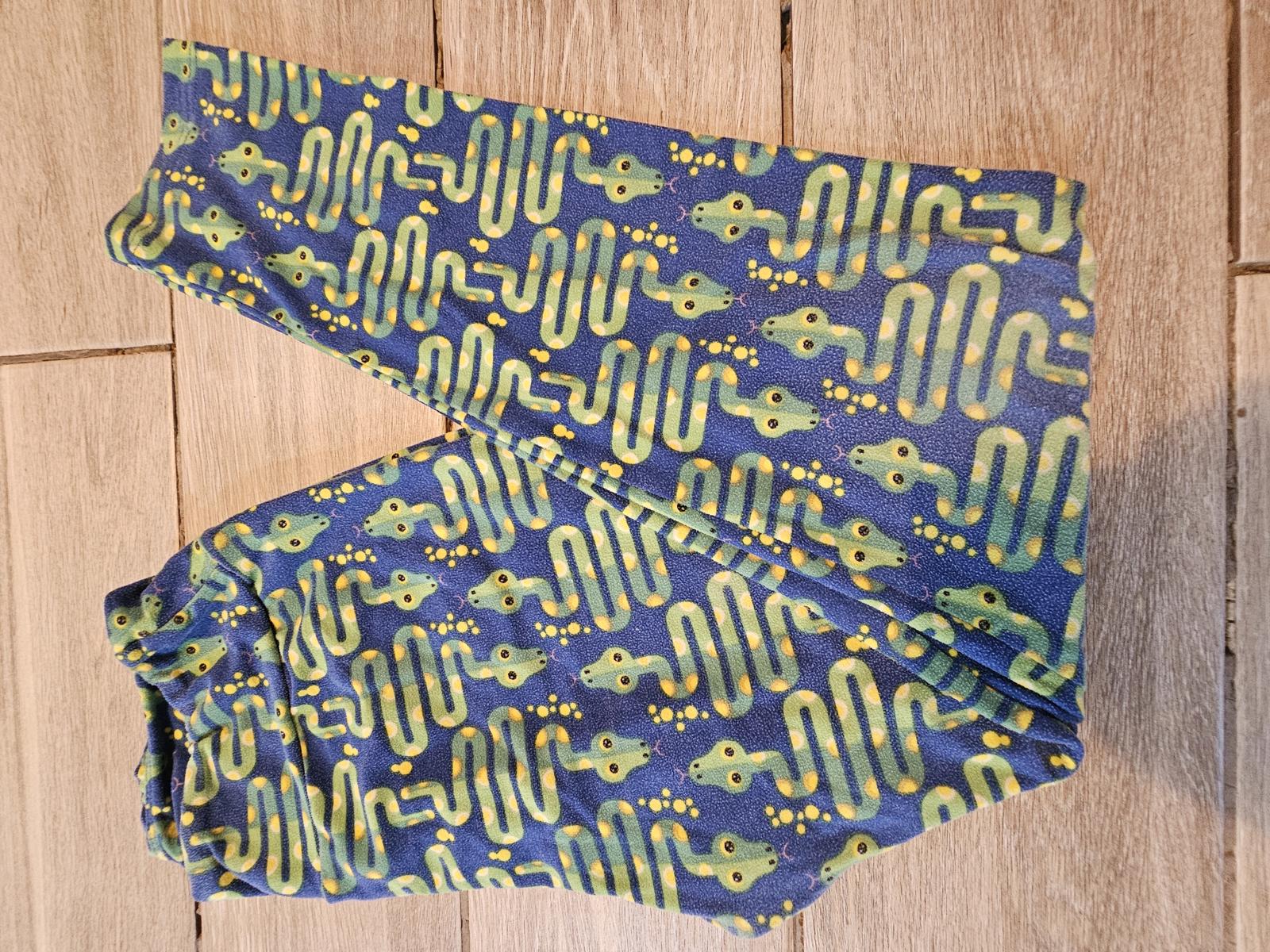Lularoe OS Leggings Blue Green Snake Print Buttery Soft Reptile Pattern
