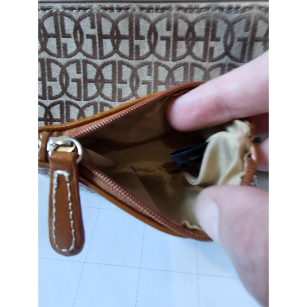Giani Bernini Brown & Tan Wallet and Keychain Pouch Duo