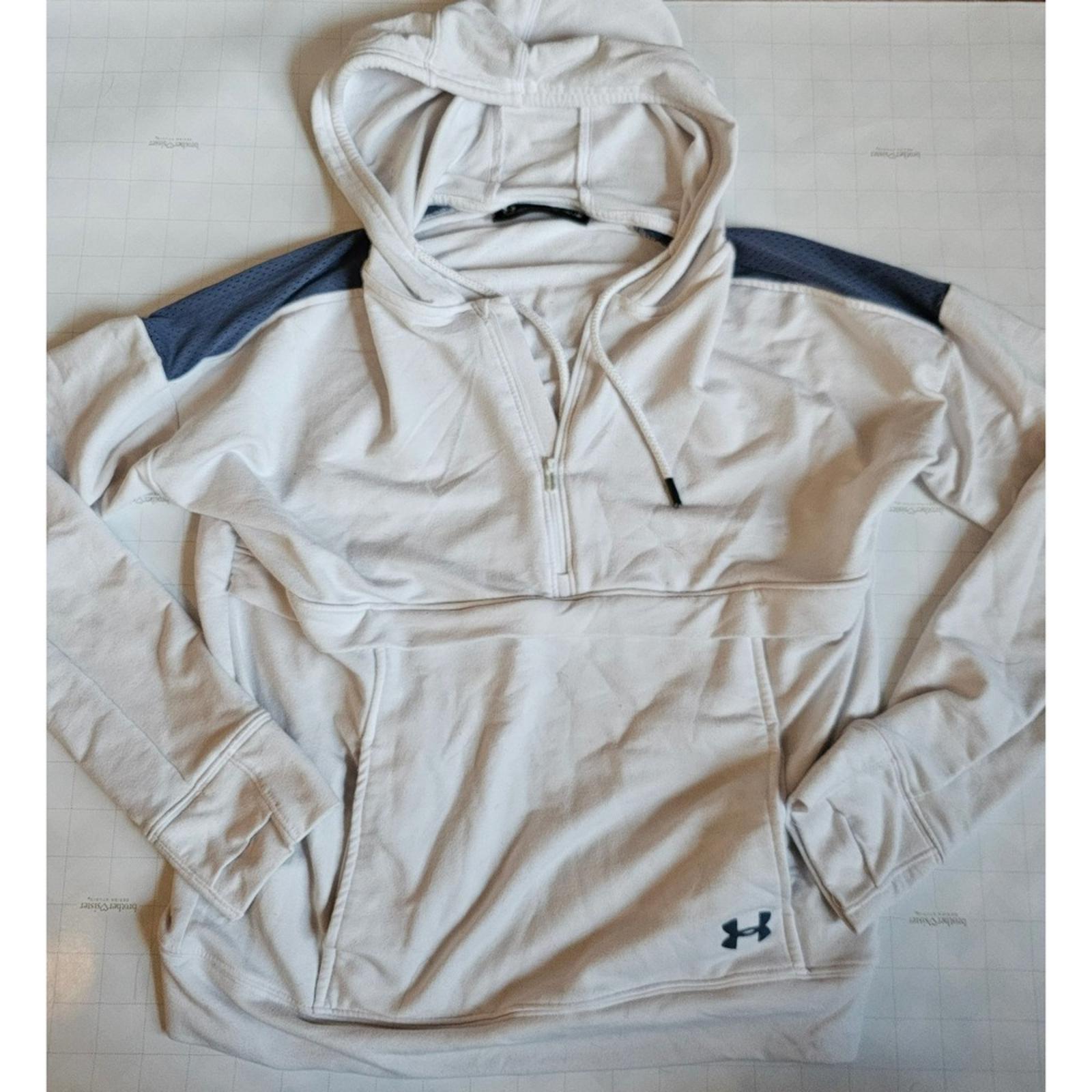 Under Armour Mens Loose Hoodie Half Zip White