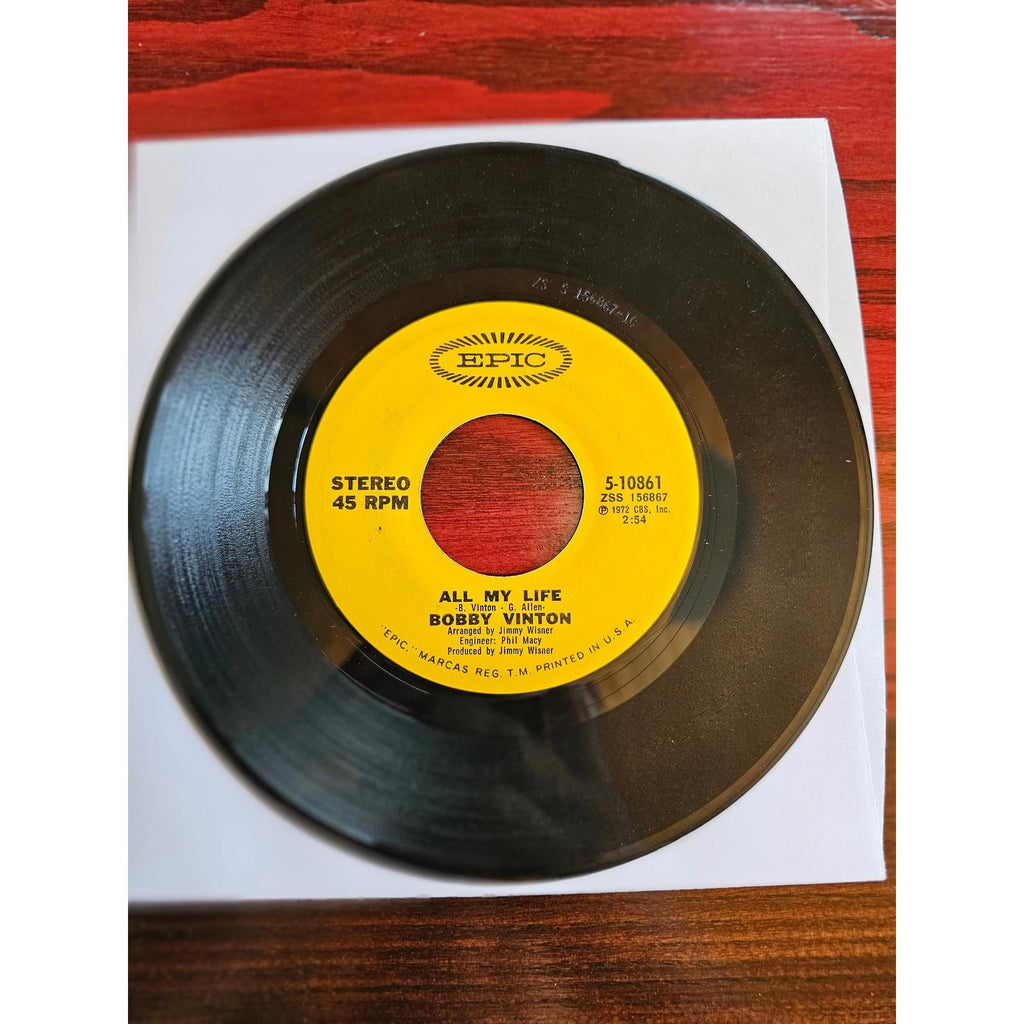 Bobby Vinton 45 RPM Record Epic 5-10861 All My Life Sealed With A Kiss