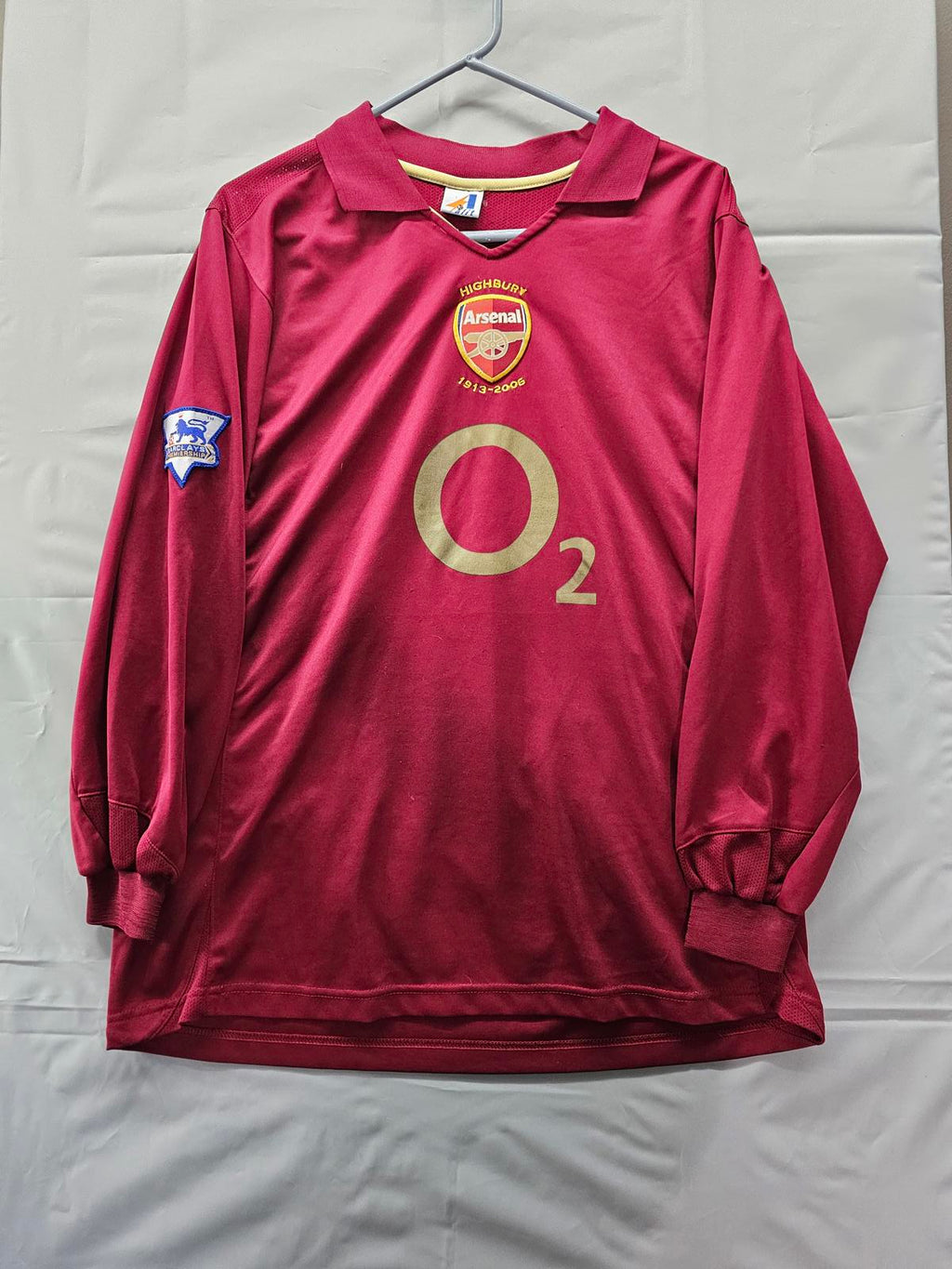 Arsenal Highbury 1913–2006 Commemorative Jersey Barclays Patch, Maroon, 3XL