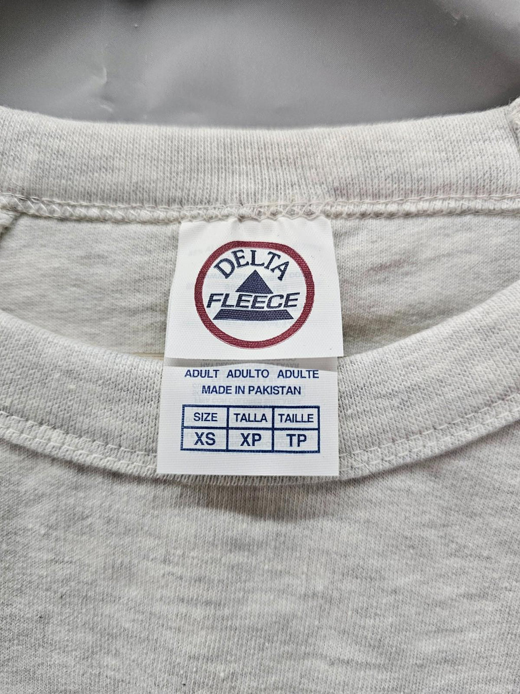 Delta Fleece Crewneck Sweatshirt Light Gray Adult XS New