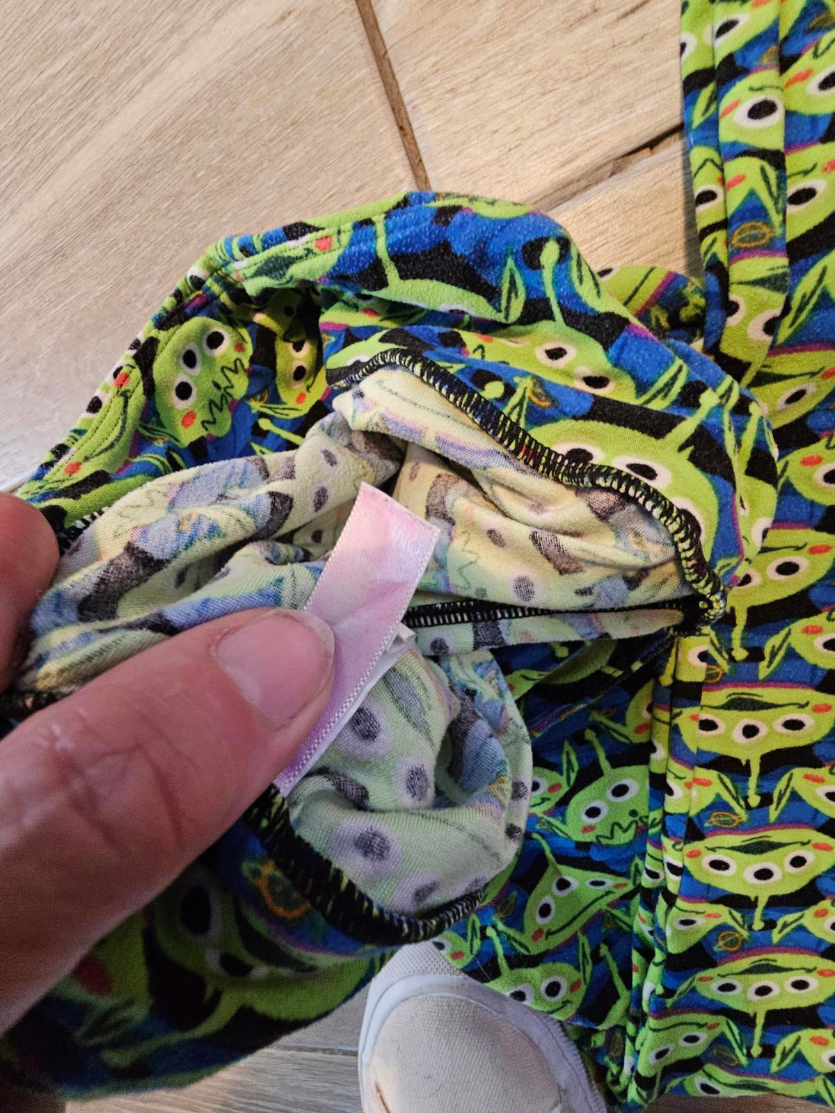 LuLaRoe Leggings One Size OS Green Blue Alien Print Soft Stretch