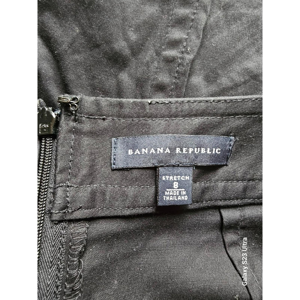 Banana Republic Black Stretch Skirt Size 8 Side Zip Classic Office