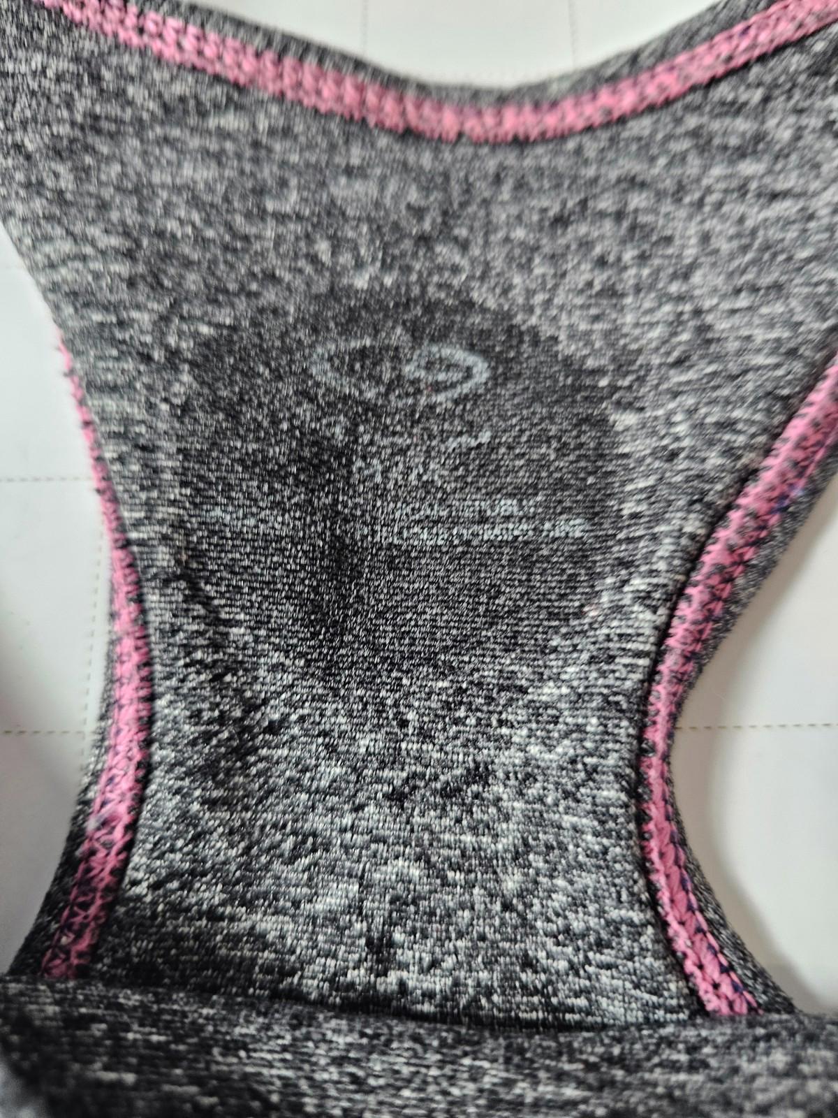 Champion Seamless Sports Bra M Gray Pink Racerback Medium Support