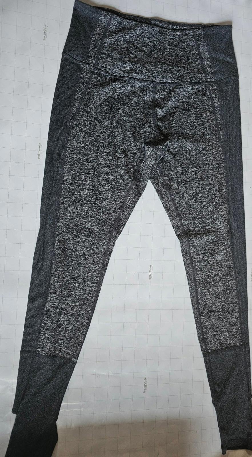 Zella Gray Heathered Stirrup Leggings Large Wide Waistband Stretch Activewear