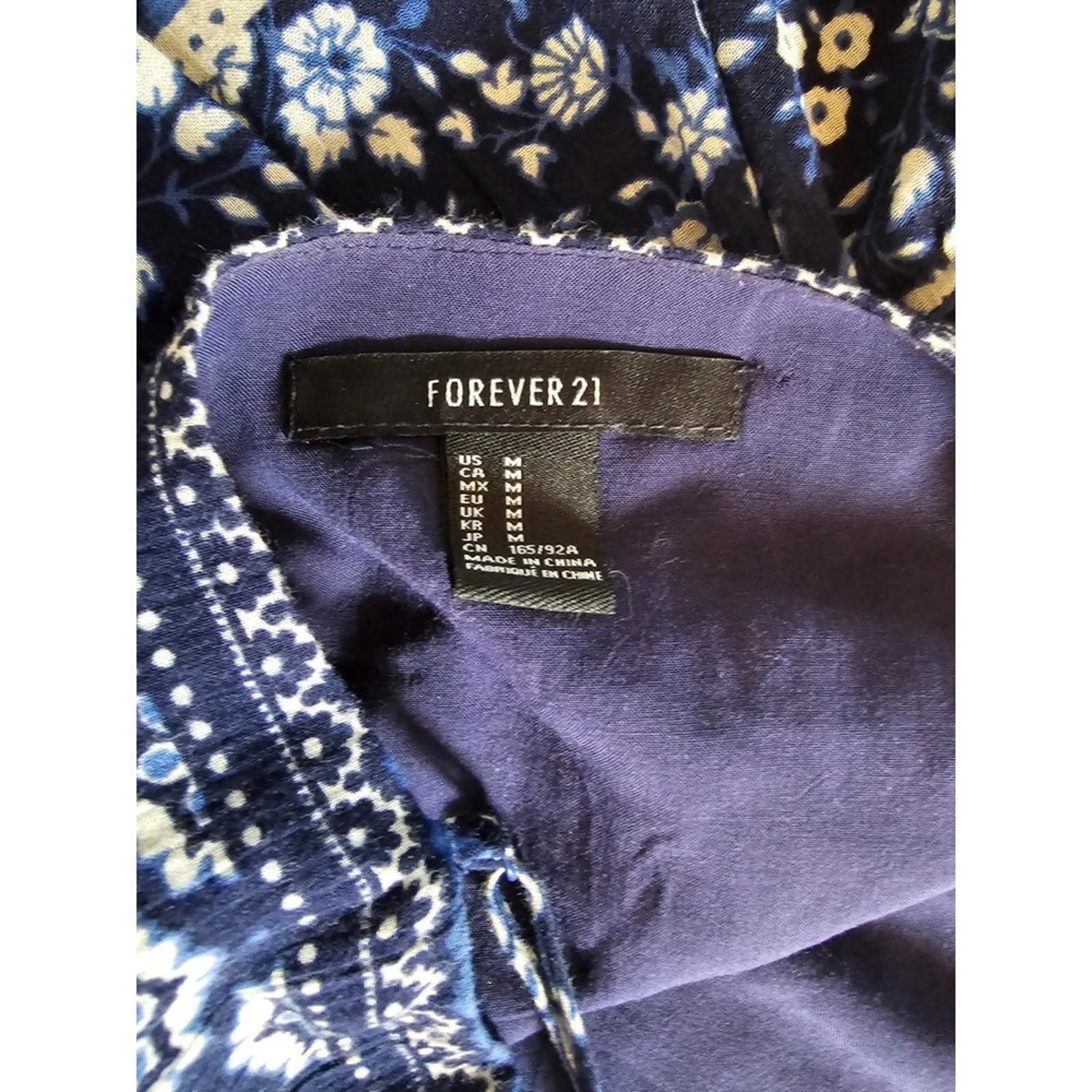 Forever 21 Blue Boho Floral Sundress Women's M Spaghetti Strap