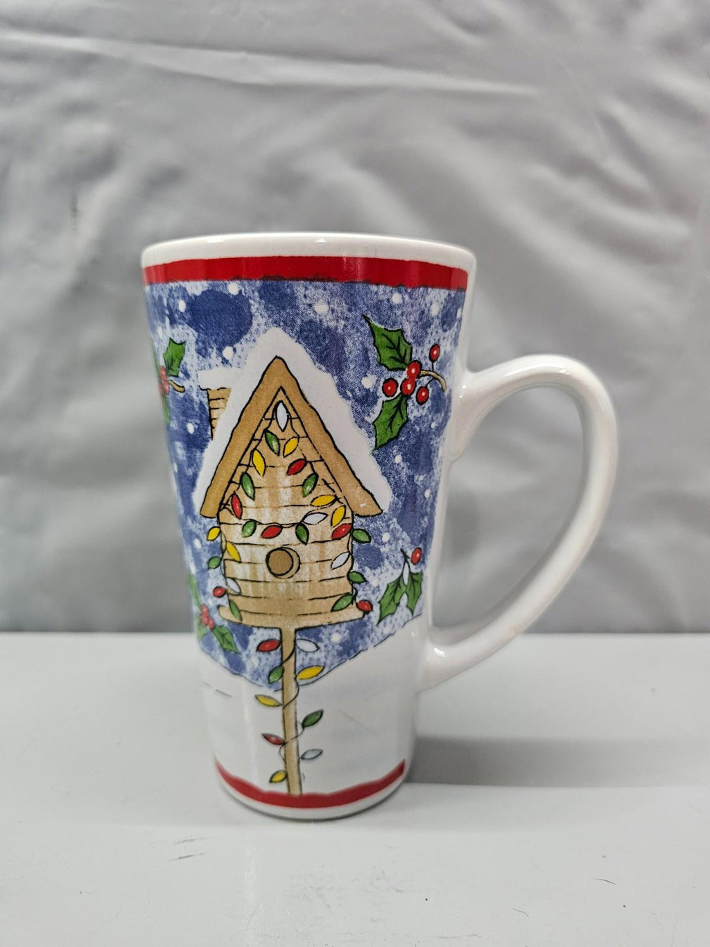 Cozy Winter Birdhouse Mug Stoneware Christmas Coffee Cup