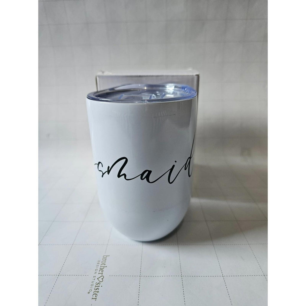 Bridesmaid Proposal 12oz Wine Tumbler Stainless Steel Double Wall Insulated
