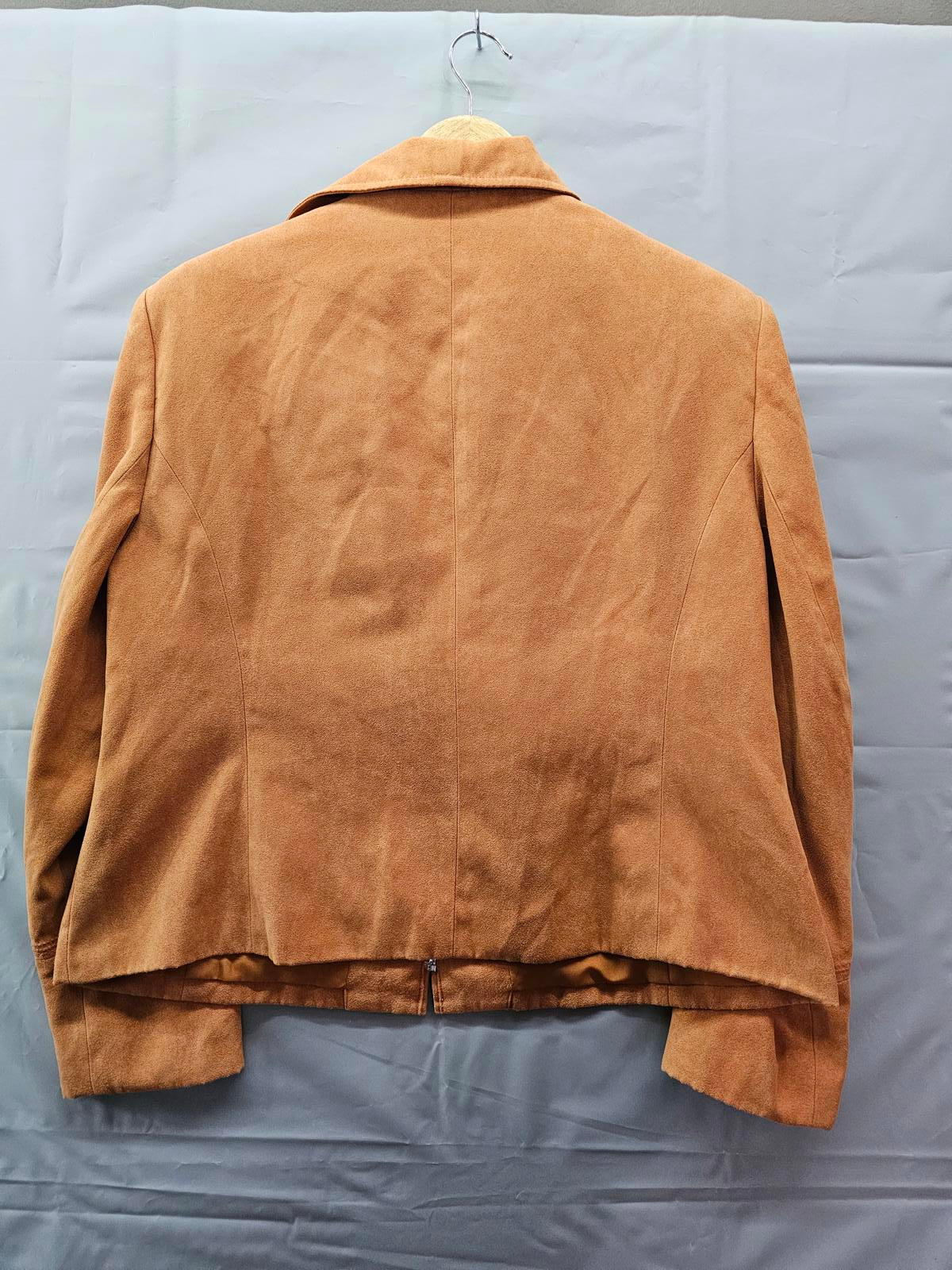 Conrad C Collection Faux Suede Zip Jacket Camel Brown Women’s 10