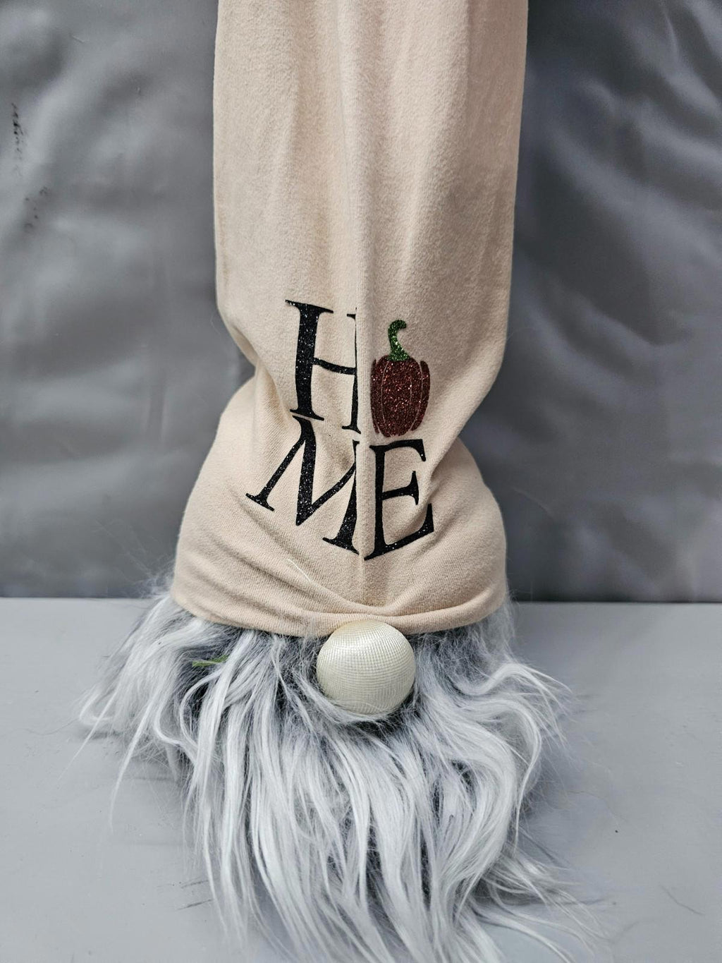 Fall Gnome Plush Home Decor Beige Hat with Pumpkin Accent