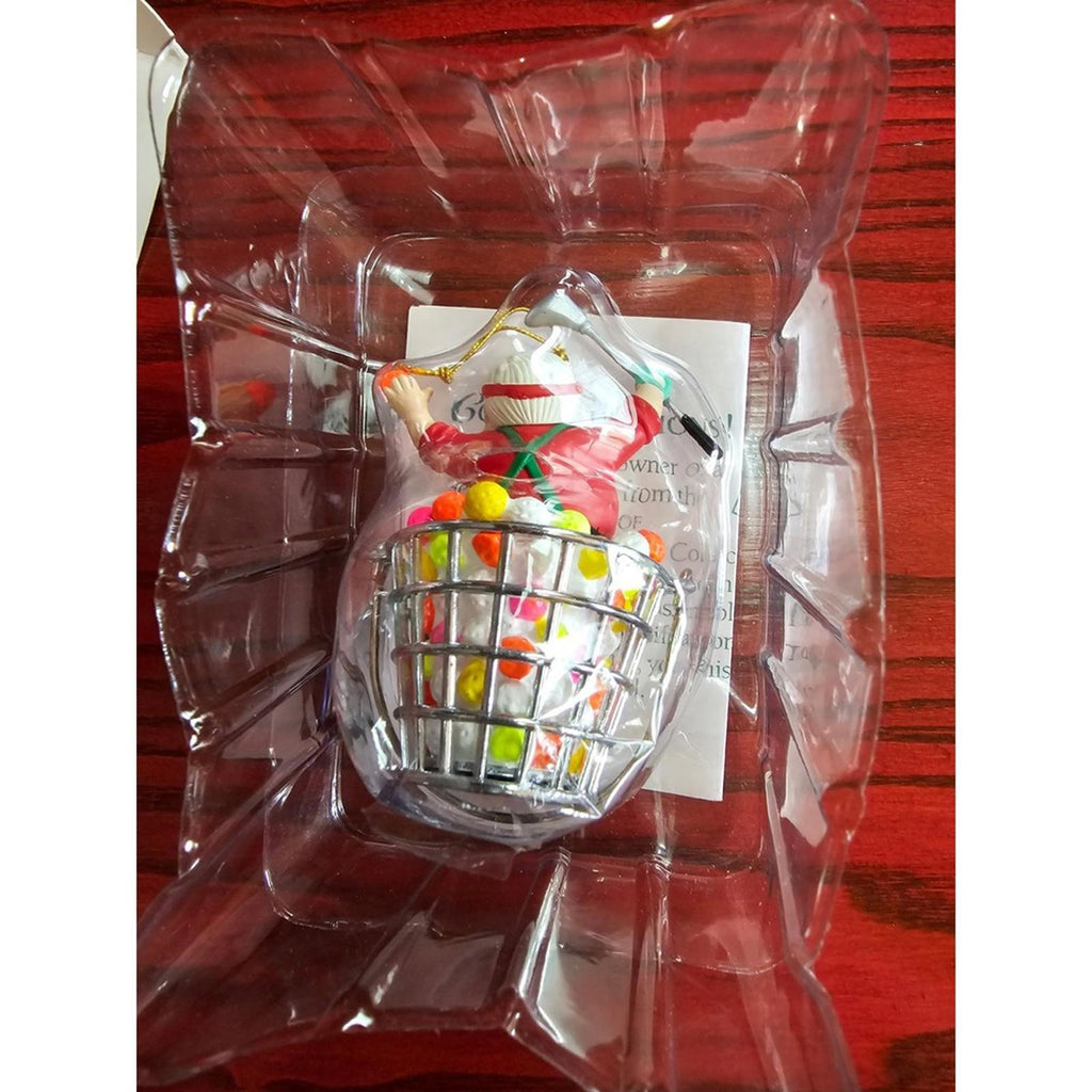 1995 Enesco Ho Ho Hole In One Golfing Santa Ornament Treasury Collection
