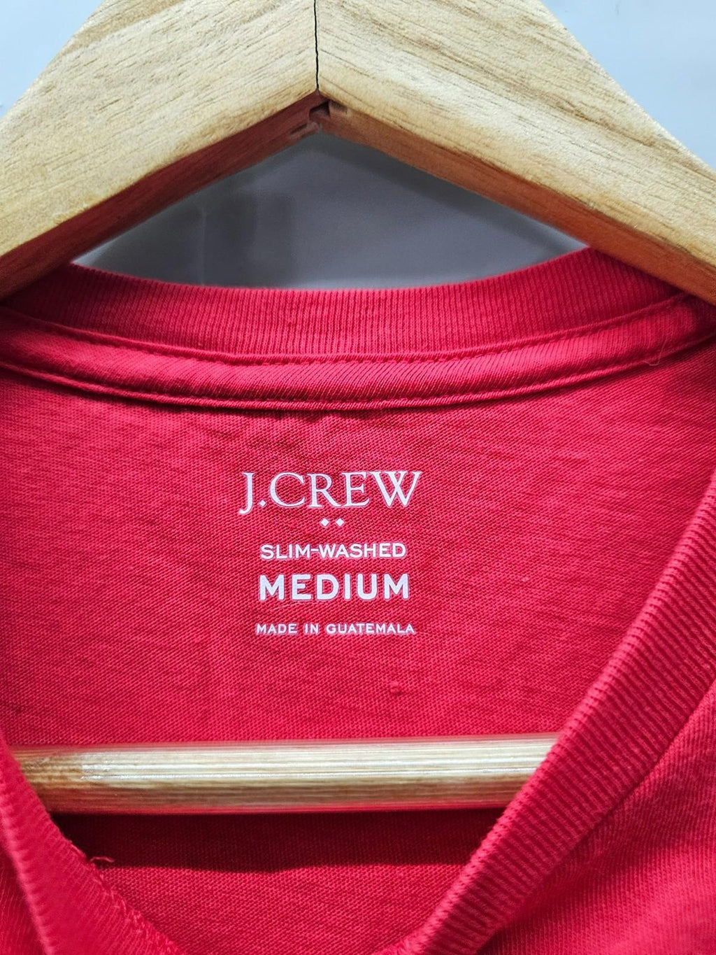 J.Crew Red Pocket T-Shirt Men's Medium Slim Washed Cotton Crew Neck Tee