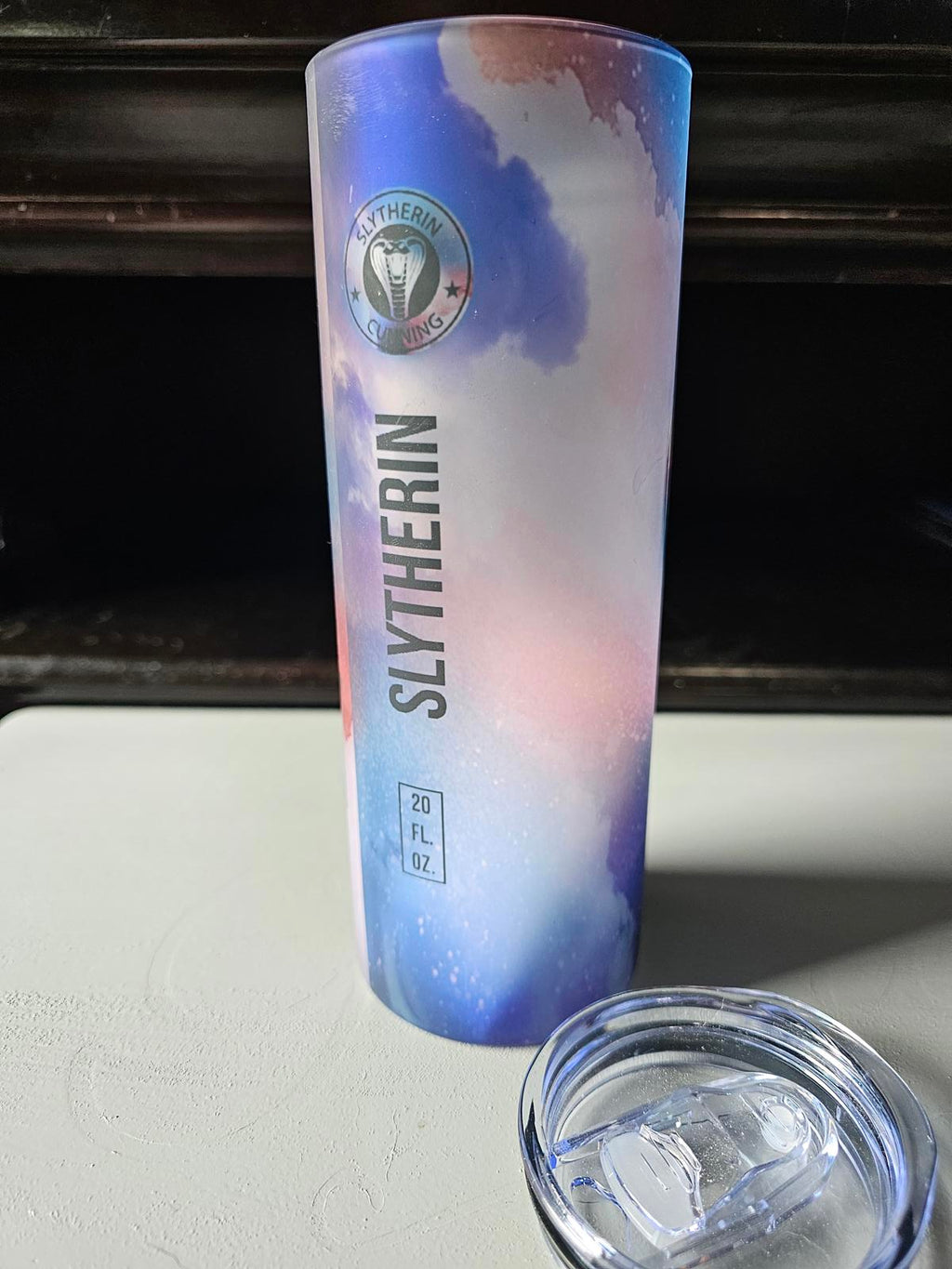 20oz Custom Slytherin Frosted Glass Tumbler – Hogwarts-Inspired, One of a Kind