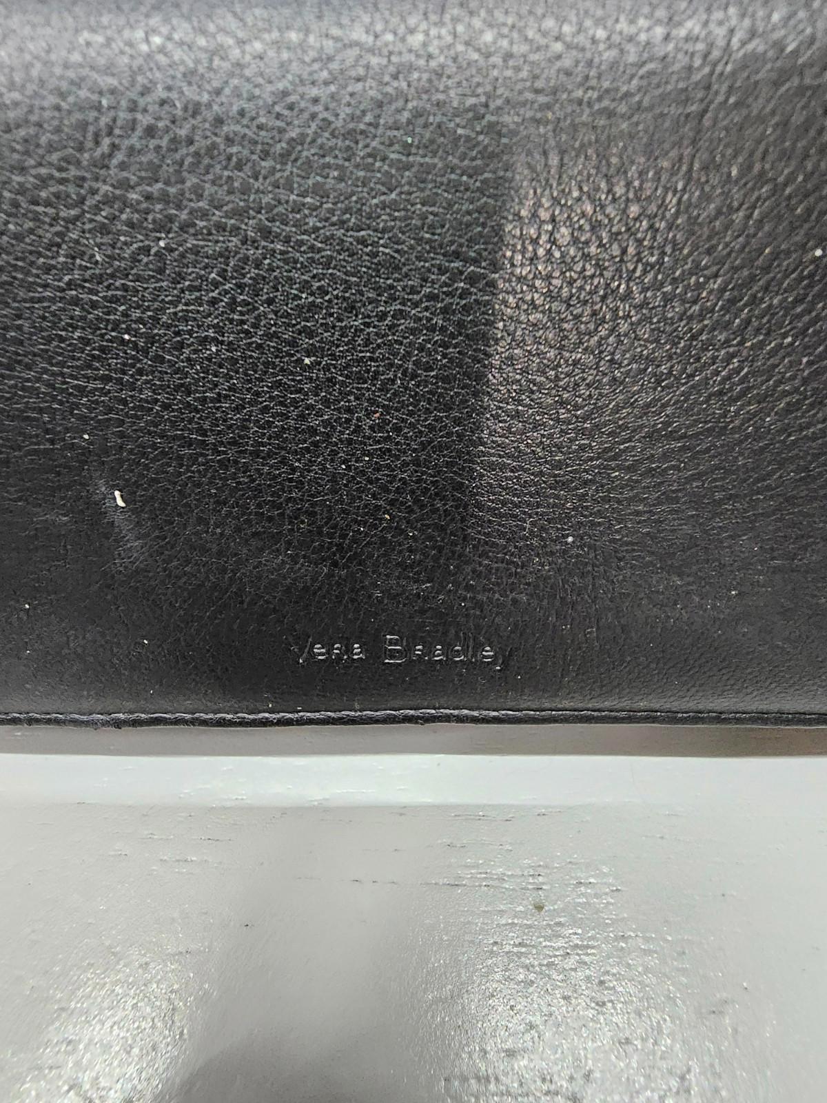 Vera Bradley Black Leather & Polka Dot Wallet – Rose Interior, Zip Pocket