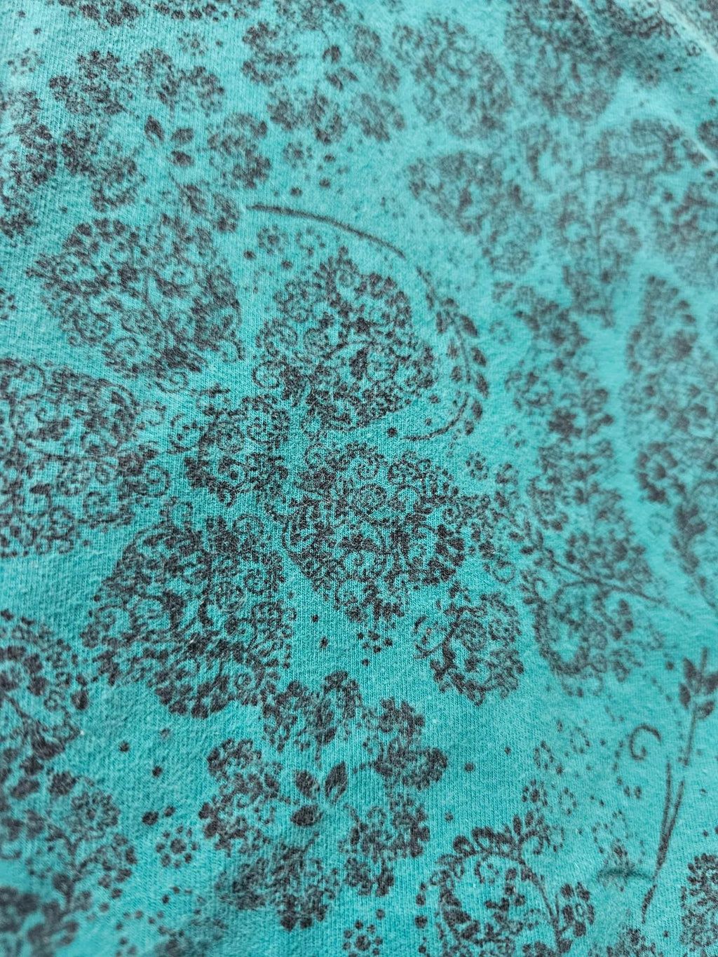 LC Lauren Conrad Teal Black Floral Leggings Small Soft Stretch Full Length