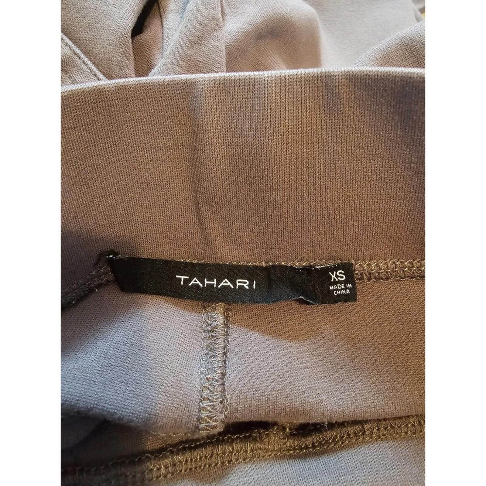 Tahari Gray Leggings XS Pull On Stretch Back Pockets Sleek Comfort