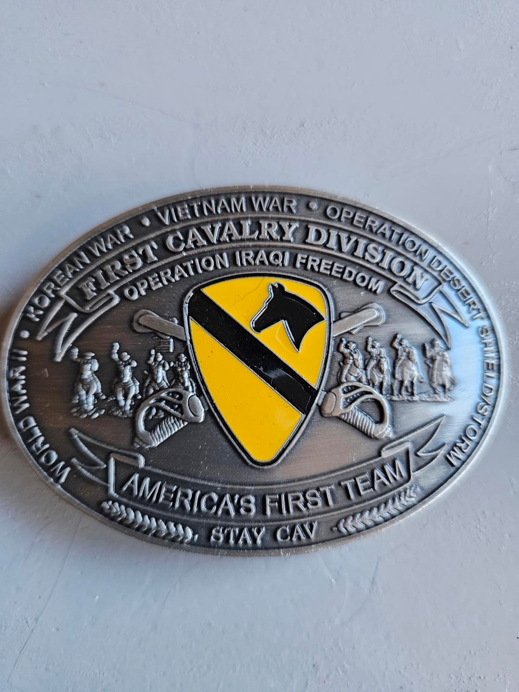 First Cavalry Division Military Belt Buckle - America's First Team!