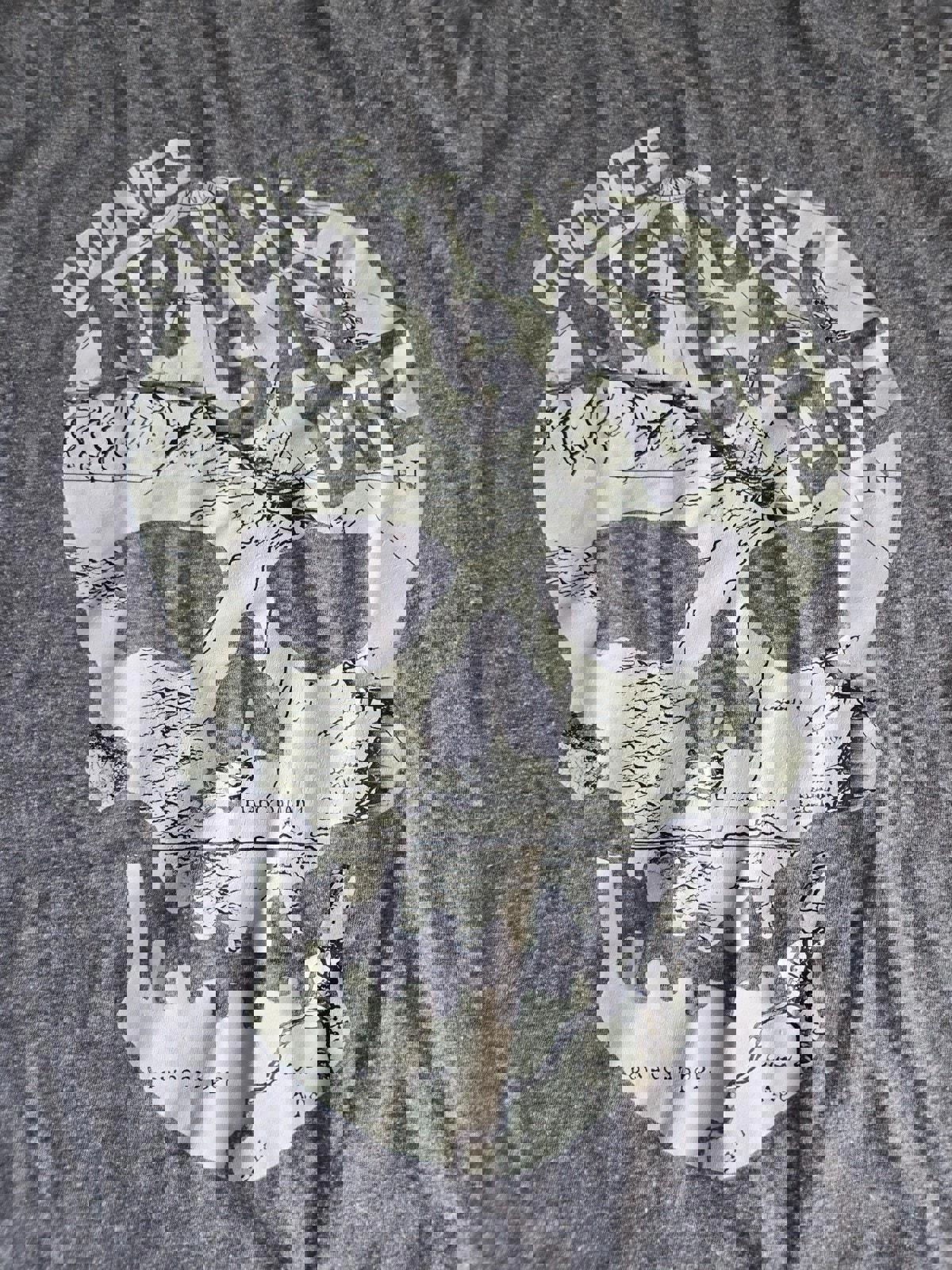 Goonies Never Say Die Skull Map Tee Custom Graphic Size L