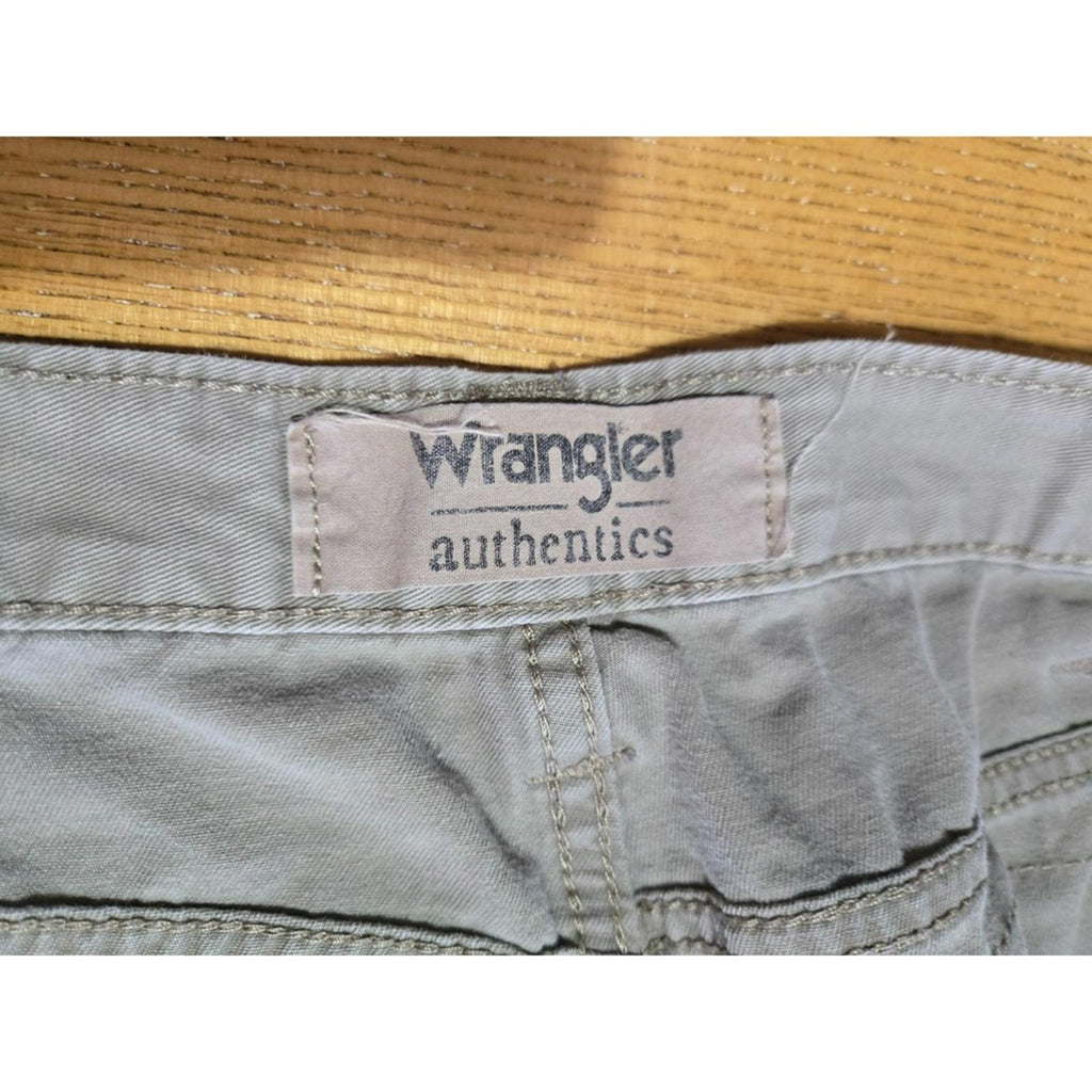 Wrangler Authentics Gray Cargo Pants 36x32 Utility Workwear Distressed