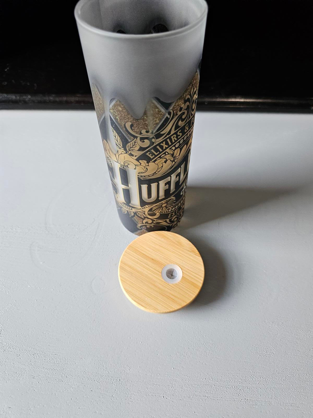 17oz Custom Hufflepuff Frosted Glass Tumbler – Hogwarts Elixirs & Potions