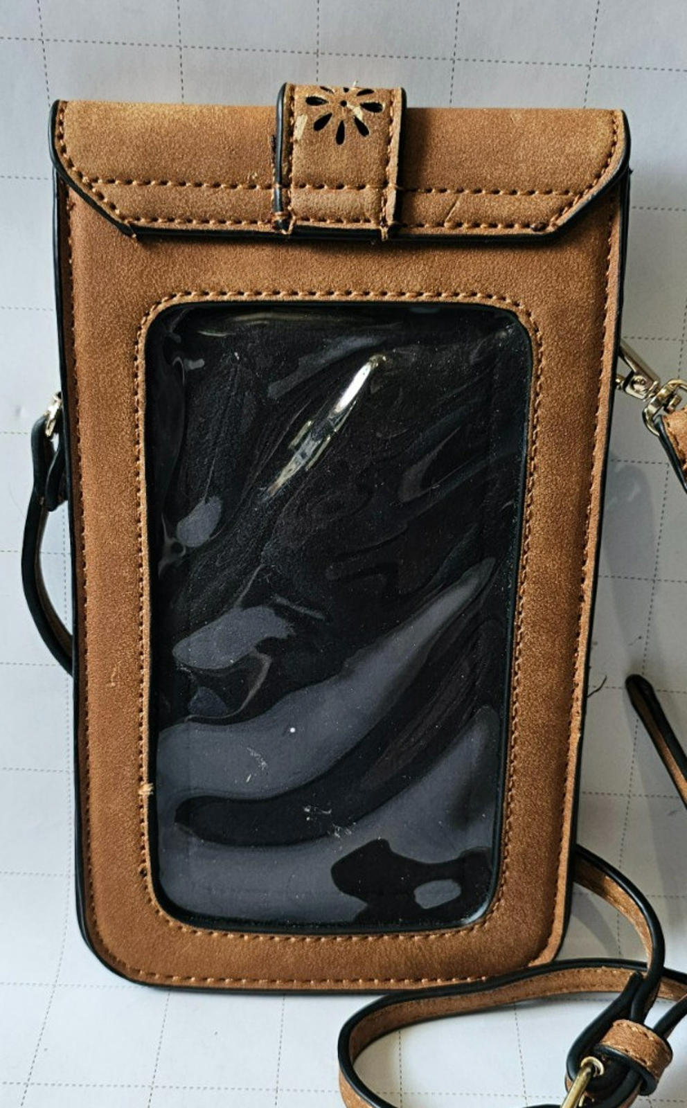 Chic Brown Crossbody Bag with Buckle Flair