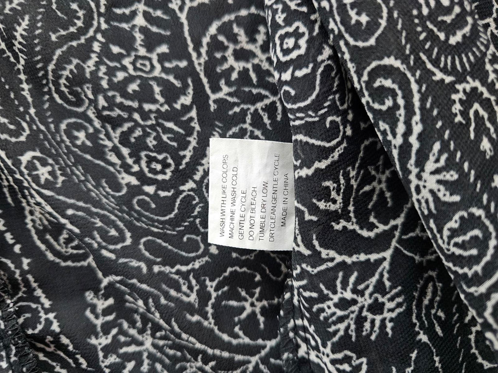 Black & White Paisley Kimono Cardigan Women’s XL Lightweight Sheer Layer